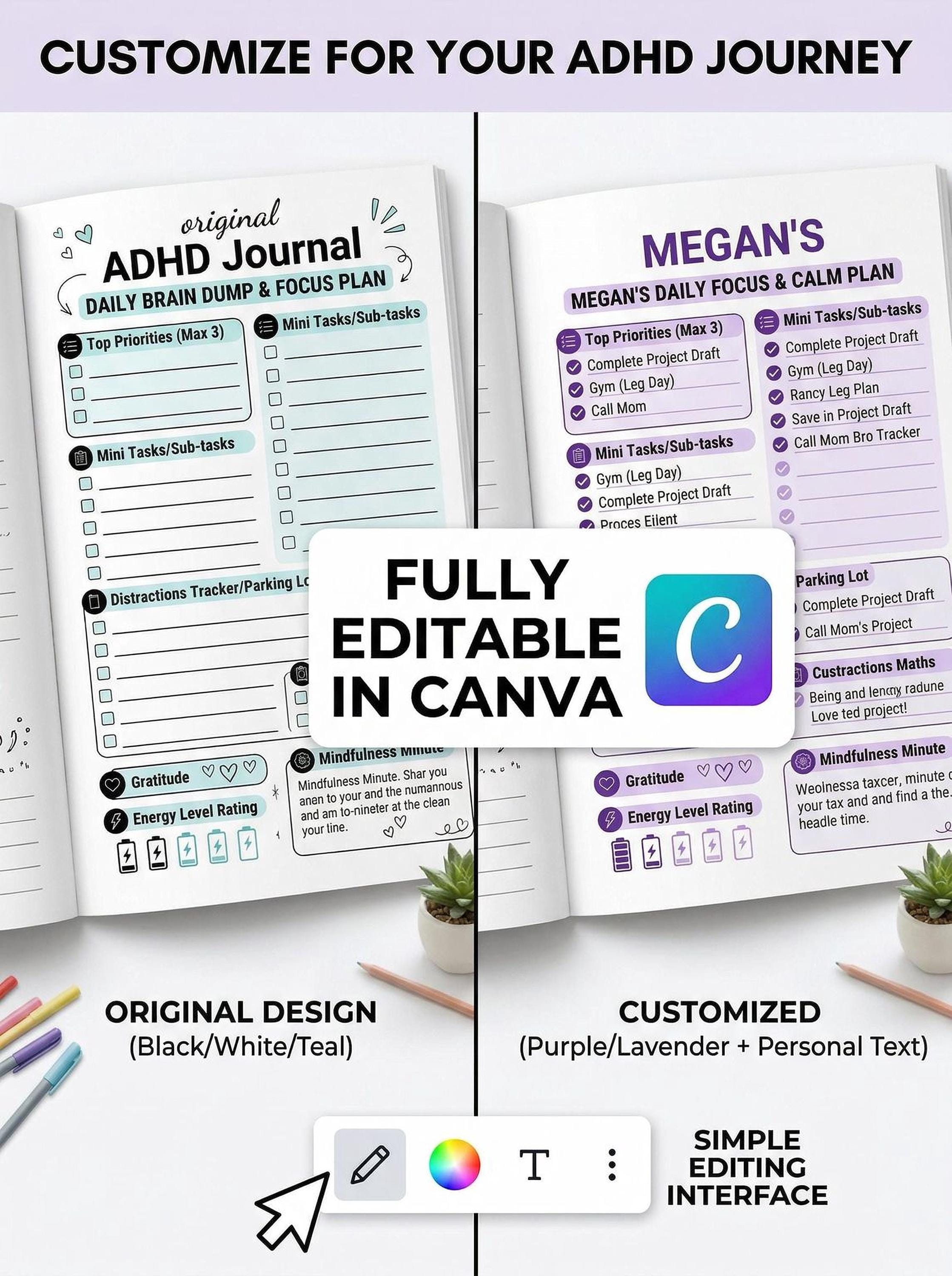 ADHD Planner – Mood Tracker & Daily Planner (Printable PDF)