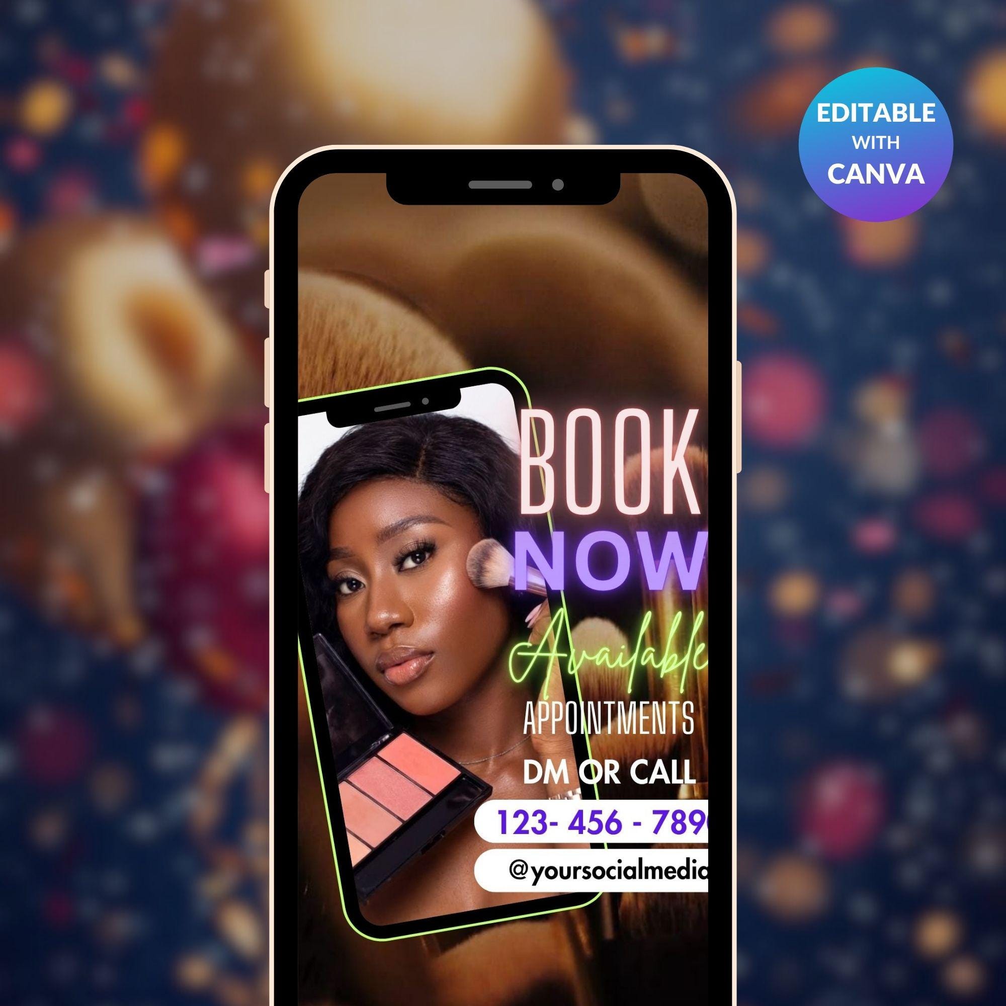 Book Now Flyer – Beauty Salon Promo for Lash, Nail & Hair Services