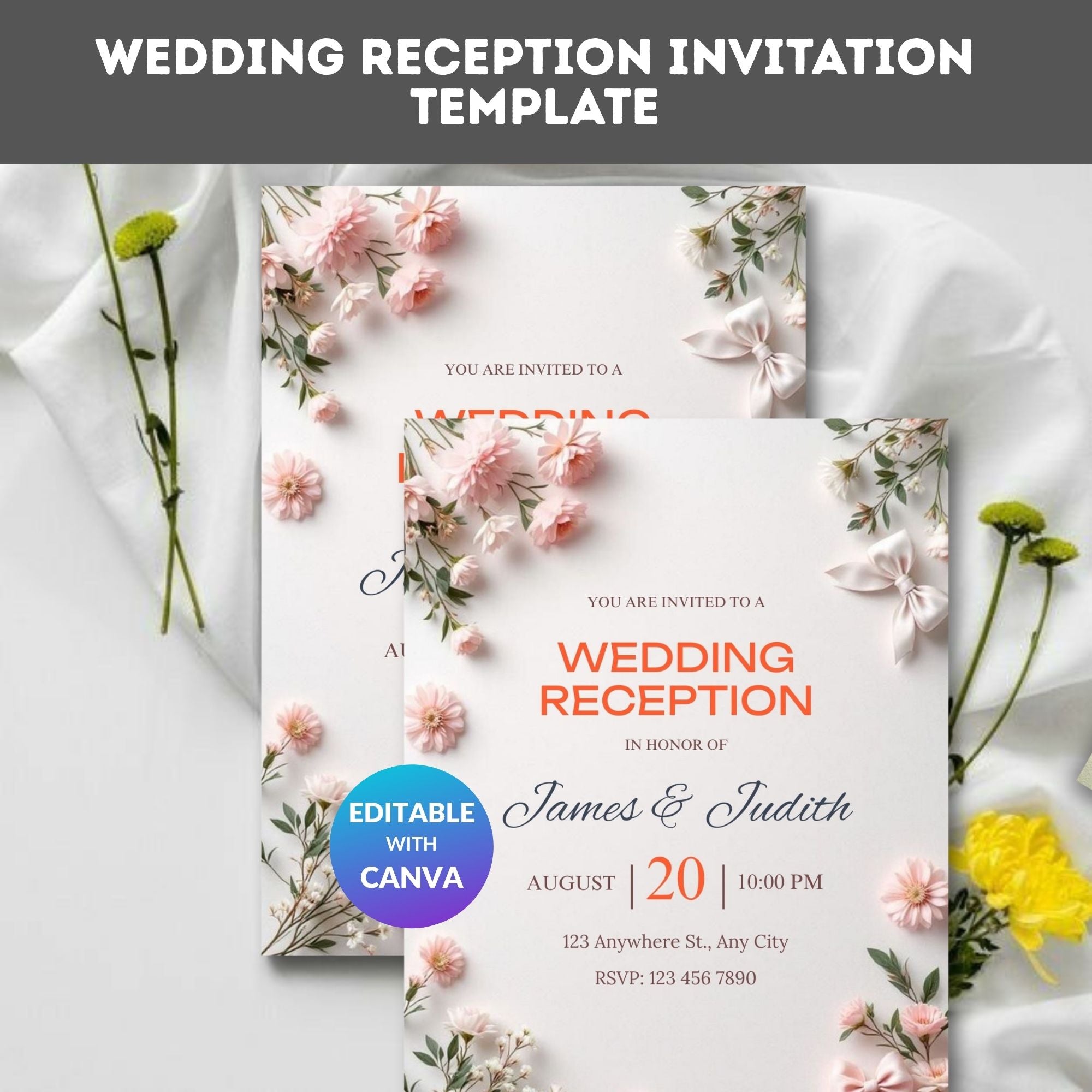 Wedding Reception Invitation Template