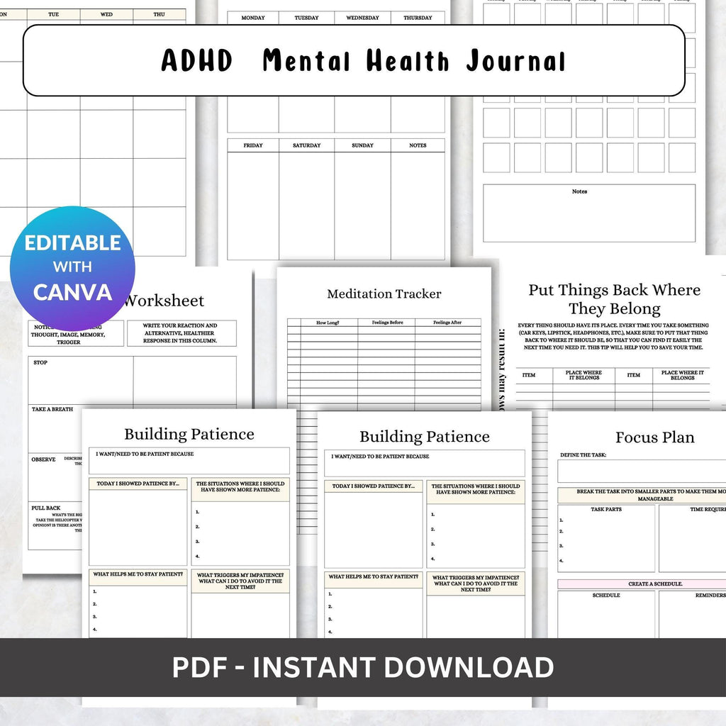 ADHD Planner – Mood Tracker & Daily Planner (Printable PDF)