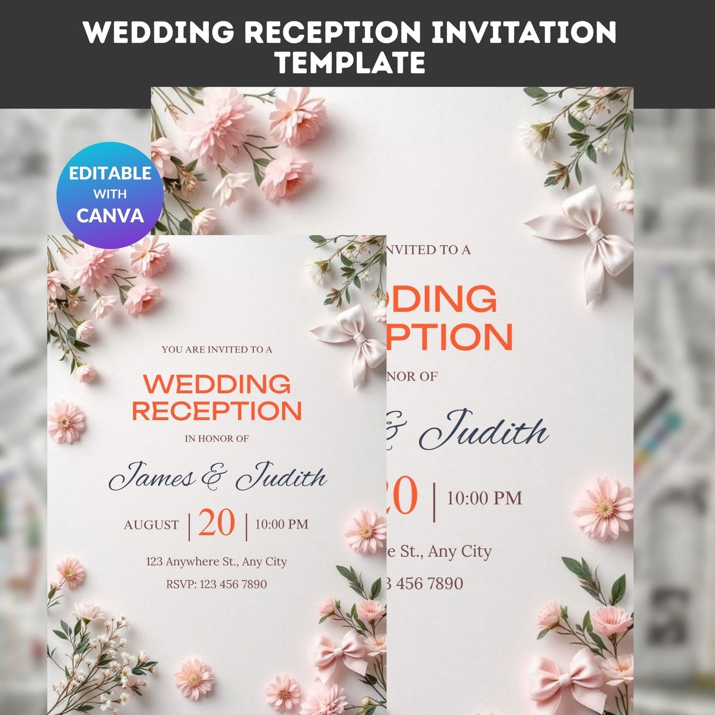 Wedding Reception Invitation Template