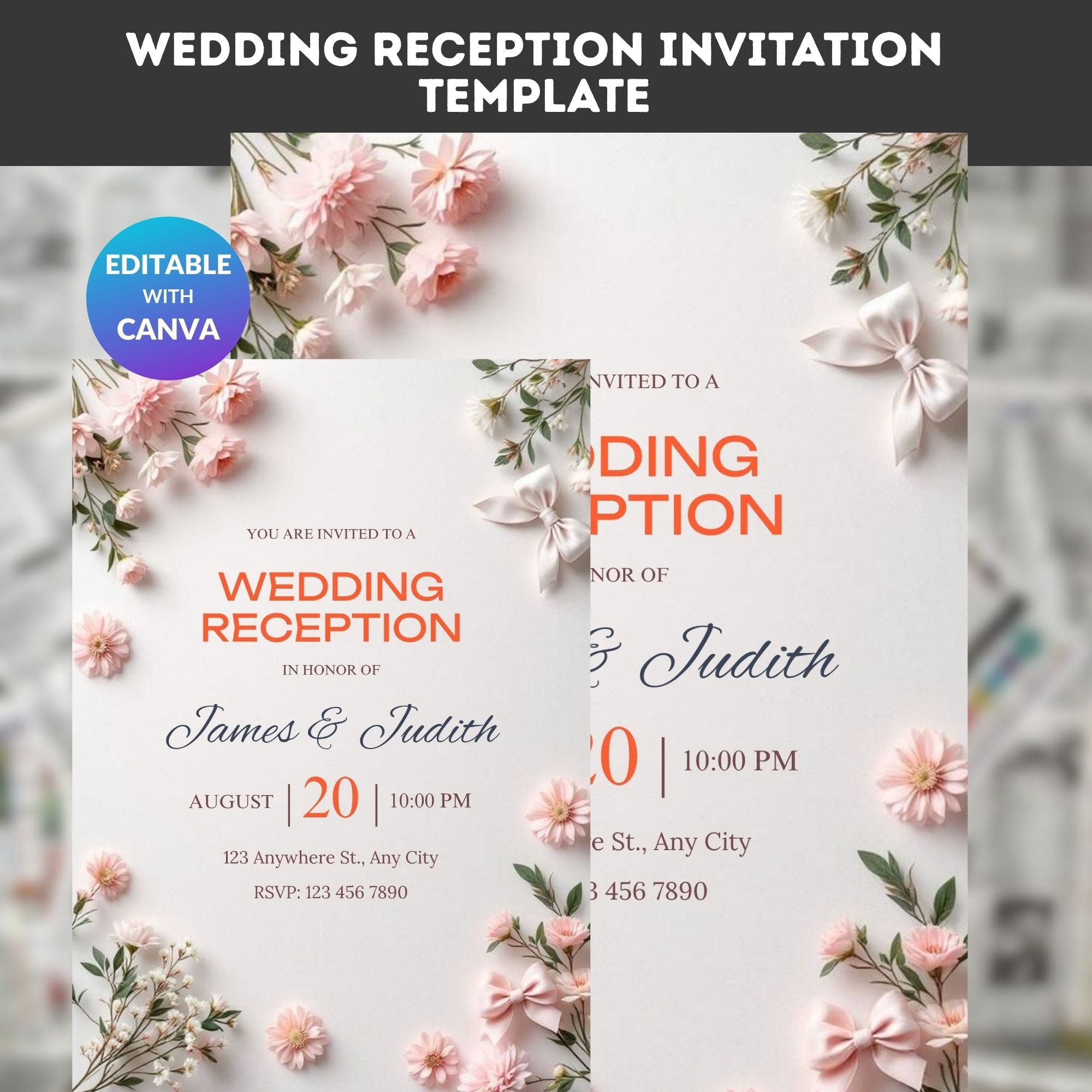 Wedding Reception Invitation Template