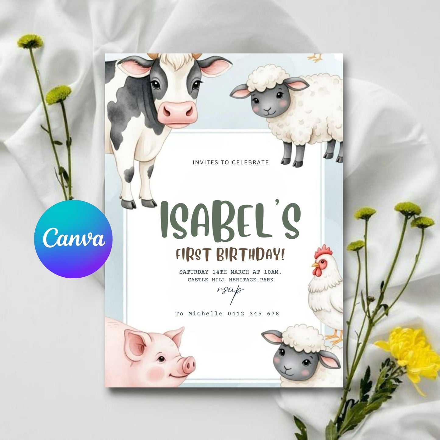 Farm Birthday Invitation two
