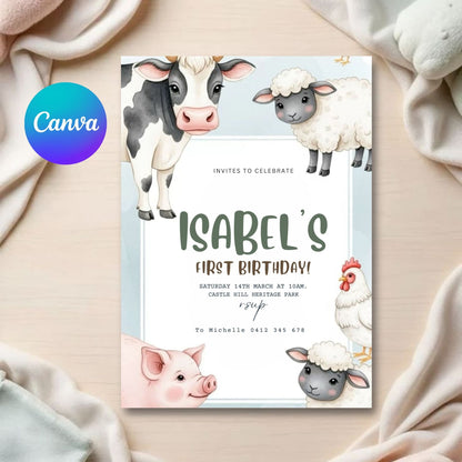 Farm Birthday Invitation two