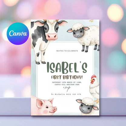 Farm Birthday Invitation two