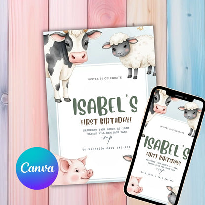 Farm Birthday Invitation two