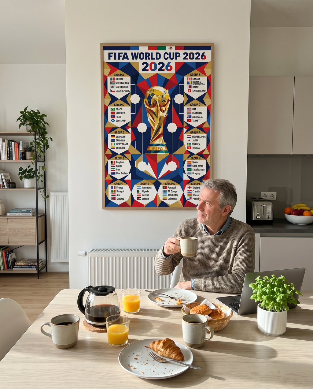 FIFA World Cup 2026 Geometric Poster | Modern Bold Tournament Schedule Chart