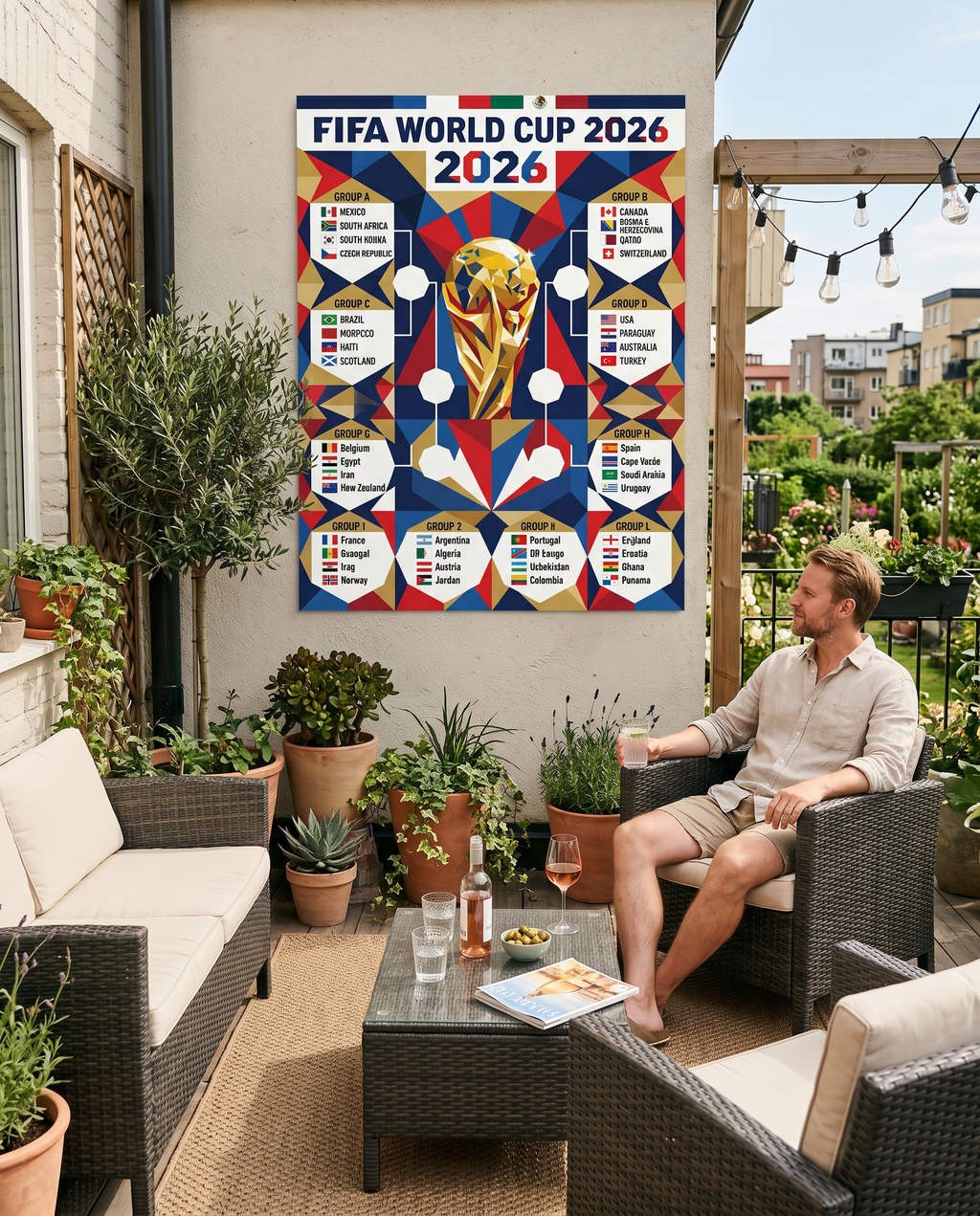FIFA World Cup 2026 Geometric Poster | Modern Bold Tournament Schedule Chart