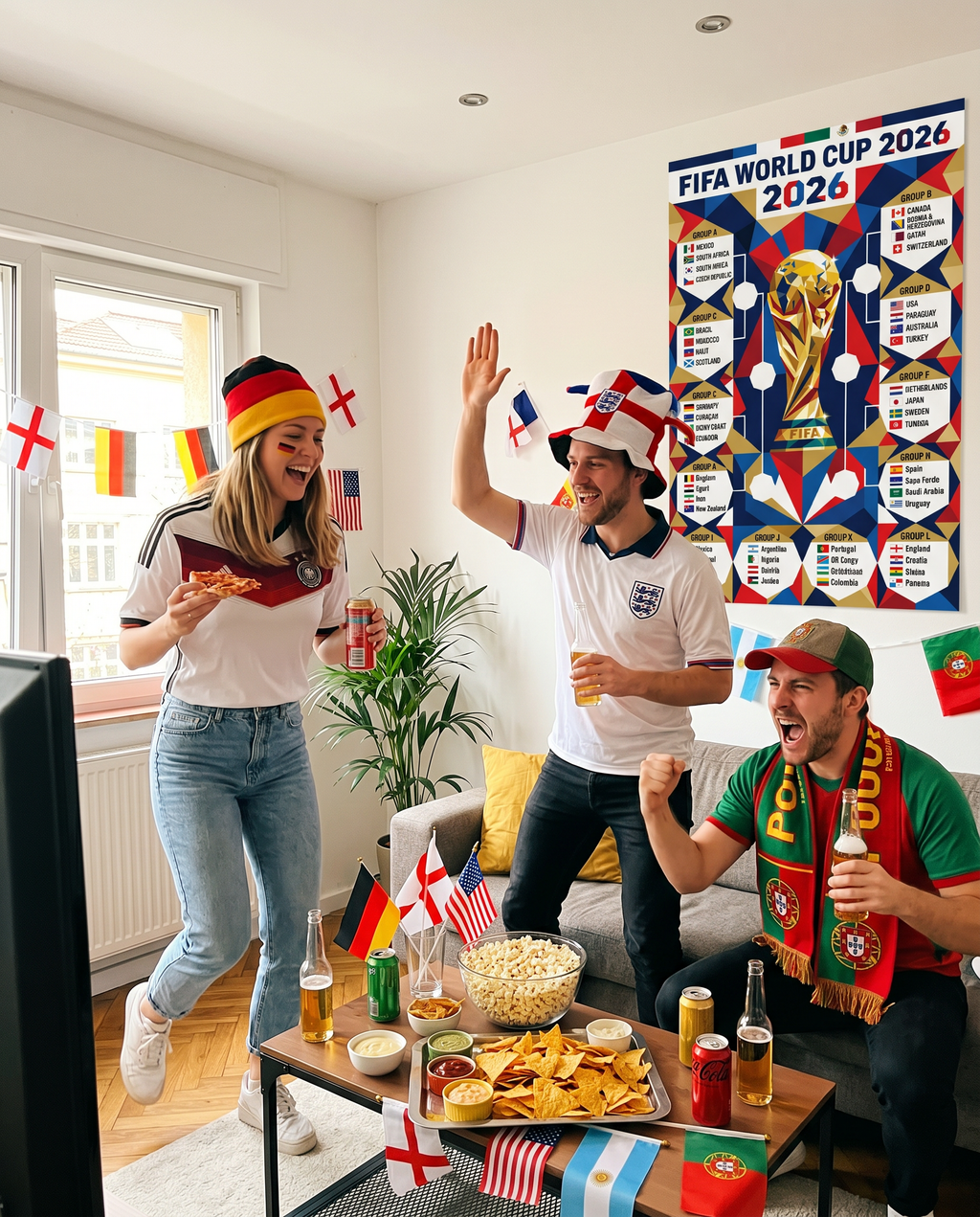 FIFA World Cup 2026 Geometric Poster | Modern Bold Tournament Schedule Chart