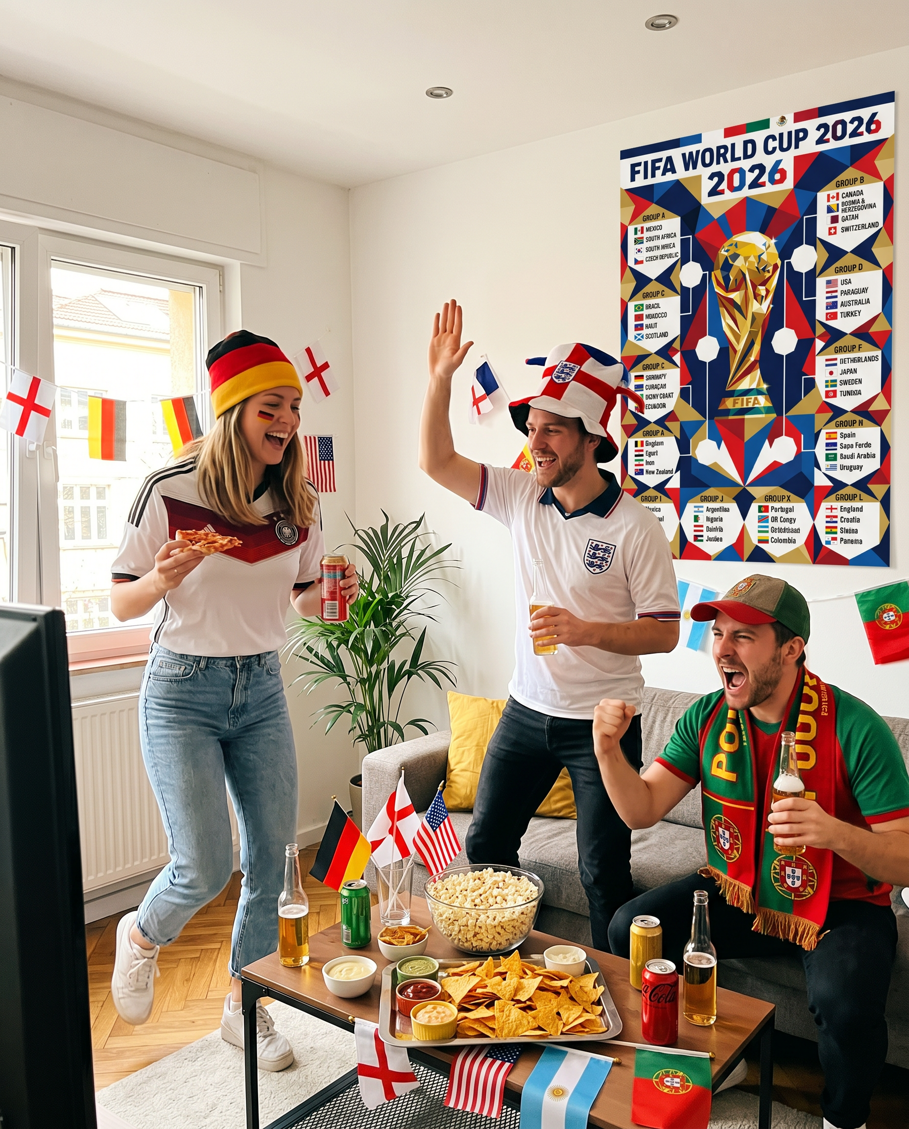 FIFA World Cup 2026 Geometric Poster | Modern Bold Tournament Schedule Chart