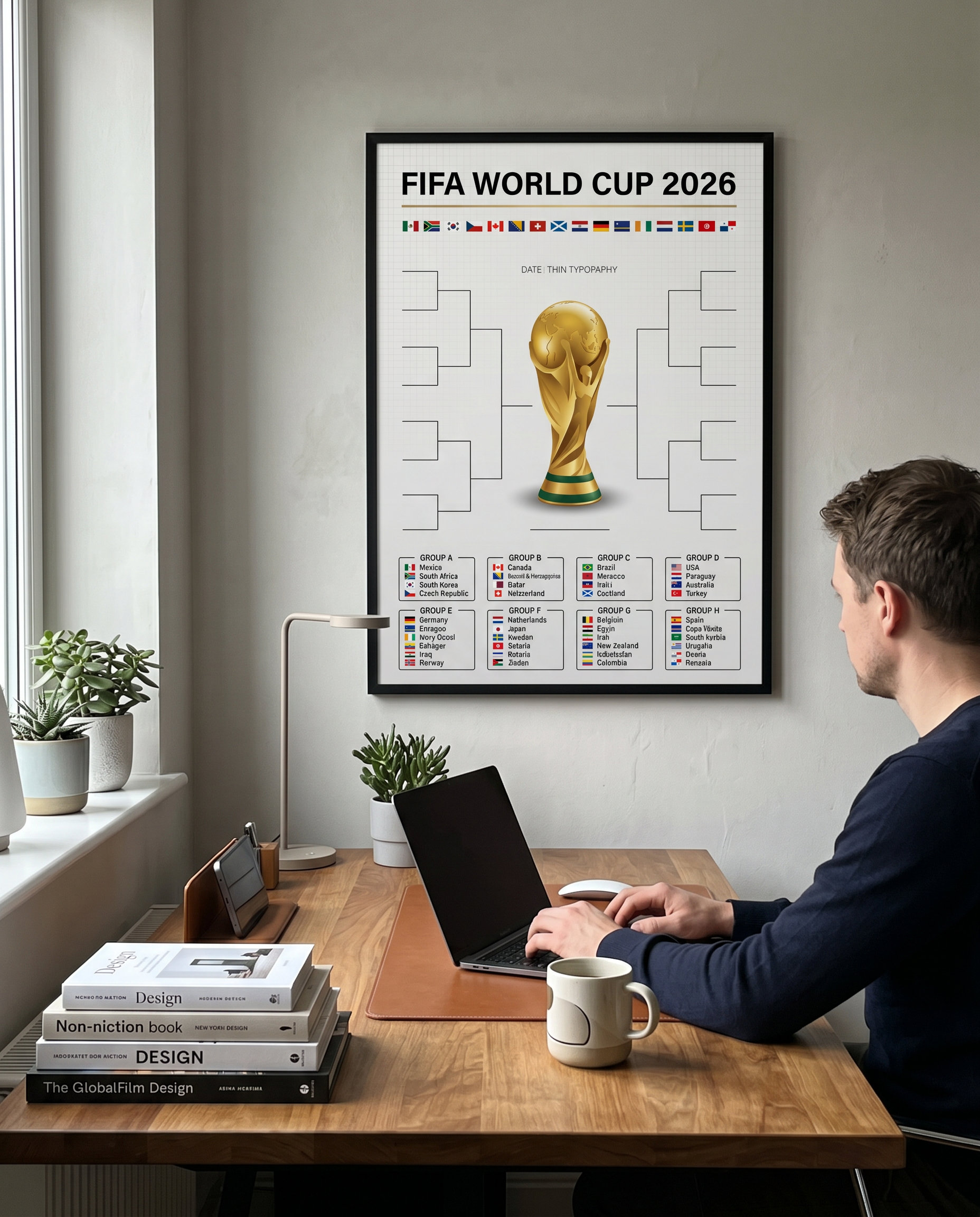 FIFA World Cup 2026 Official Trophy Poster | Premium Printable Tournament Bracket