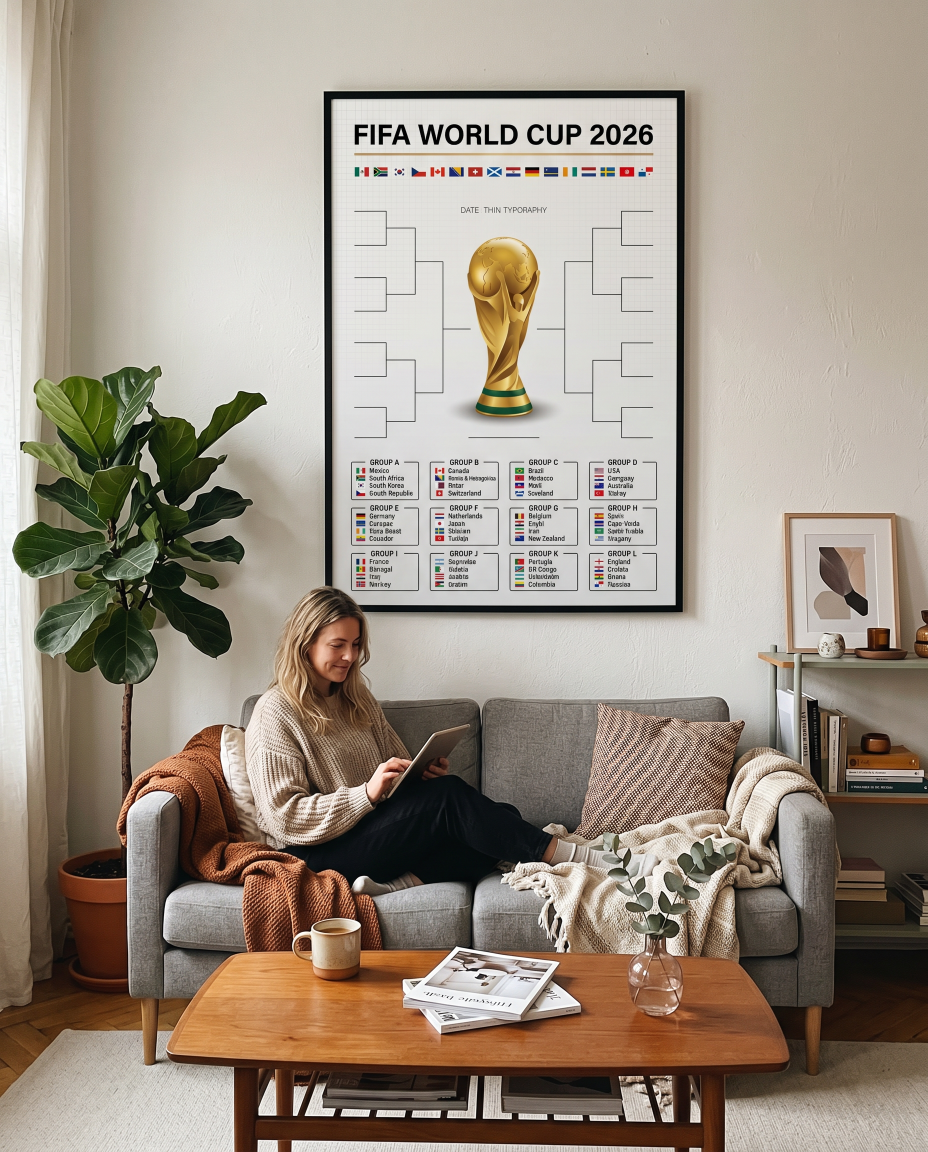 FIFA World Cup 2026 Official Trophy Poster | Premium Printable Tournament Bracket