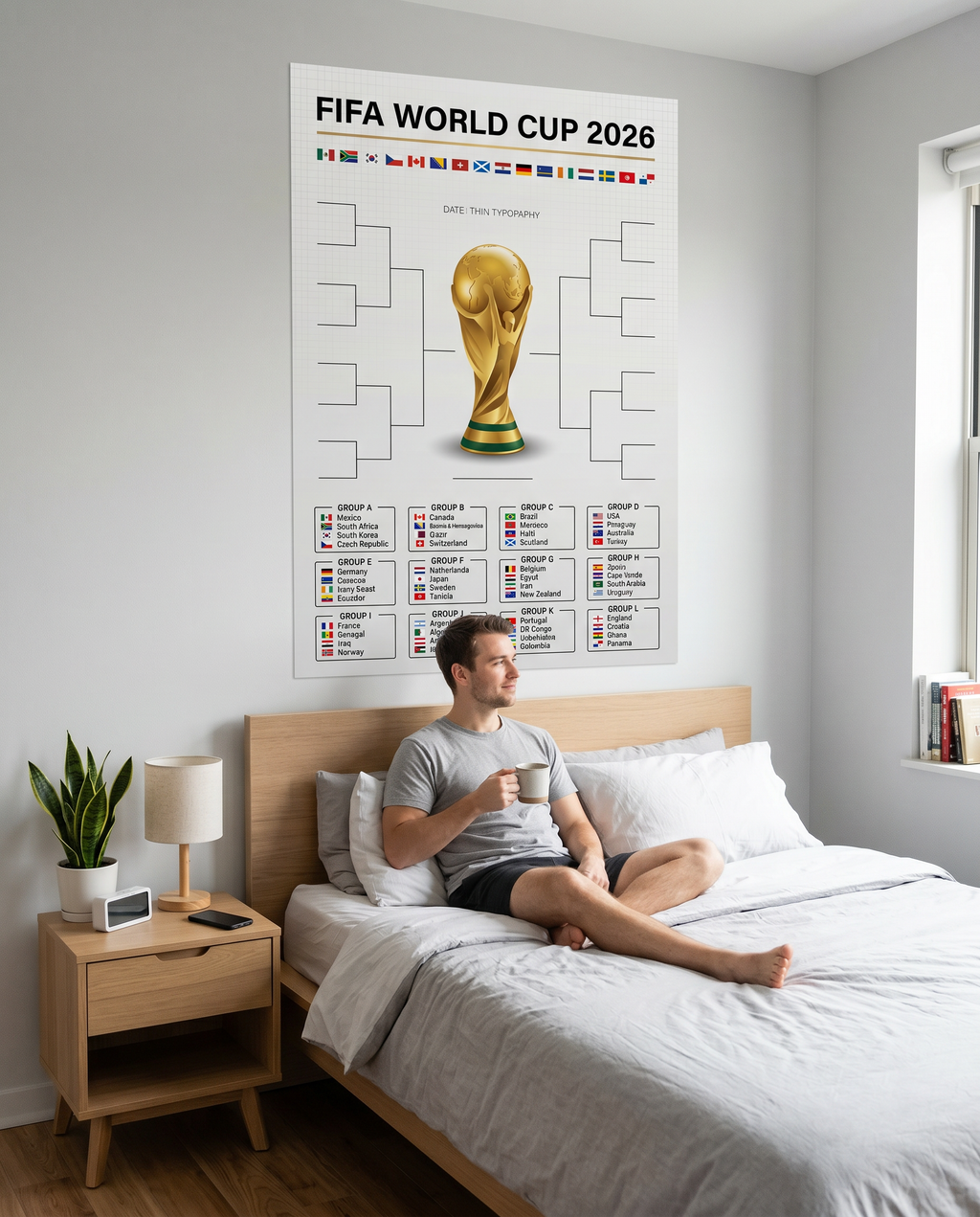 FIFA World Cup 2026 Official Trophy Poster | Premium Printable Tournament Bracket