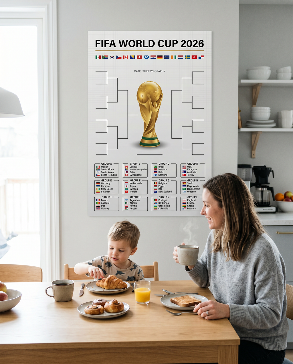 FIFA World Cup 2026 Official Trophy Poster | Premium Printable Tournament Bracket