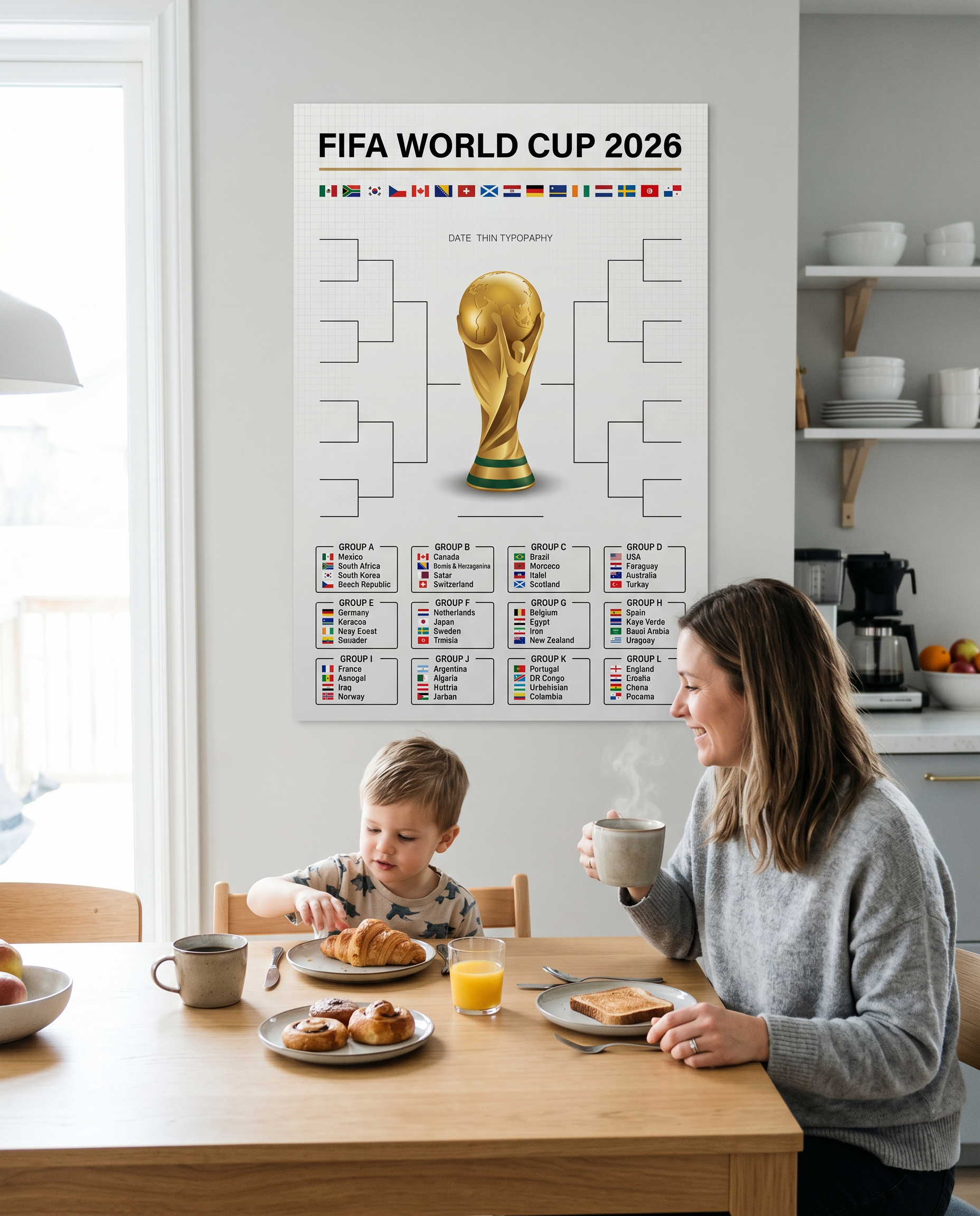 FIFA World Cup 2026 Official Trophy Poster | Premium Printable Tournament Bracket