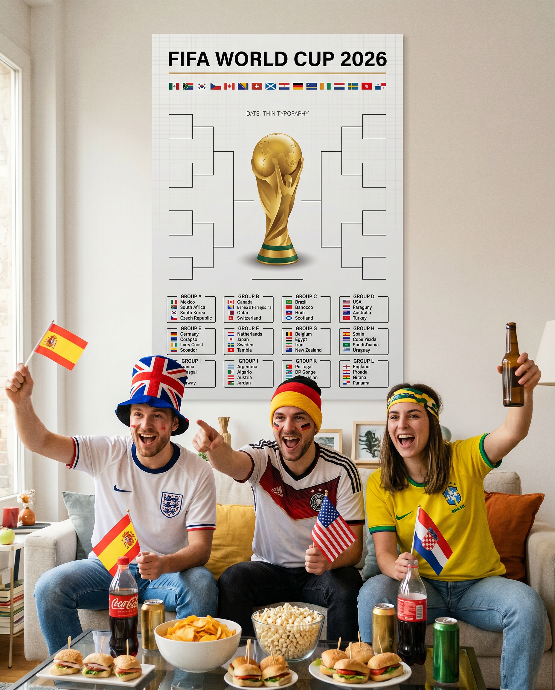 FIFA World Cup 2026 Official Trophy Poster | Premium Printable Tournament Bracket