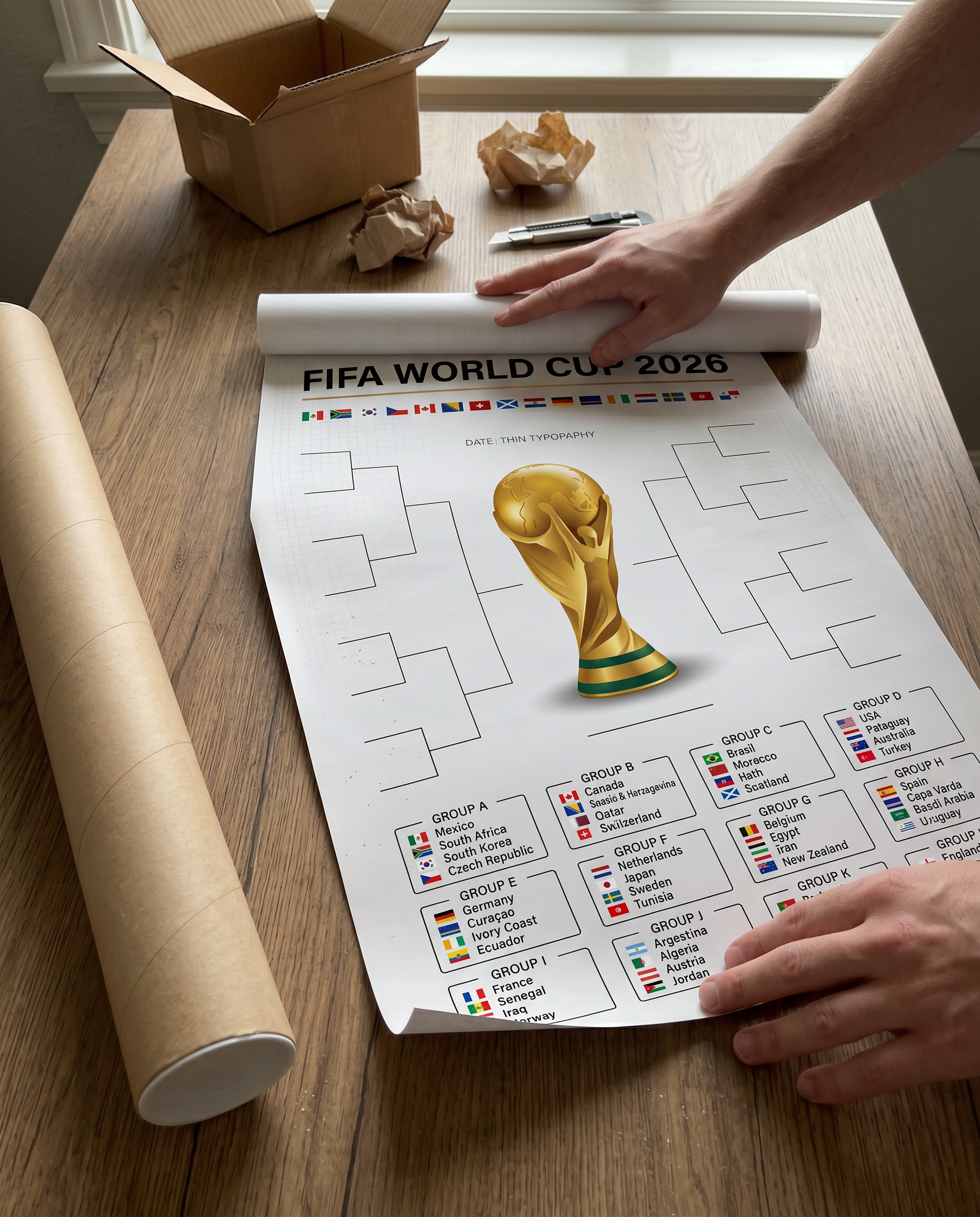 FIFA World Cup 2026 Official Trophy Poster | Premium Printable Tournament Bracket