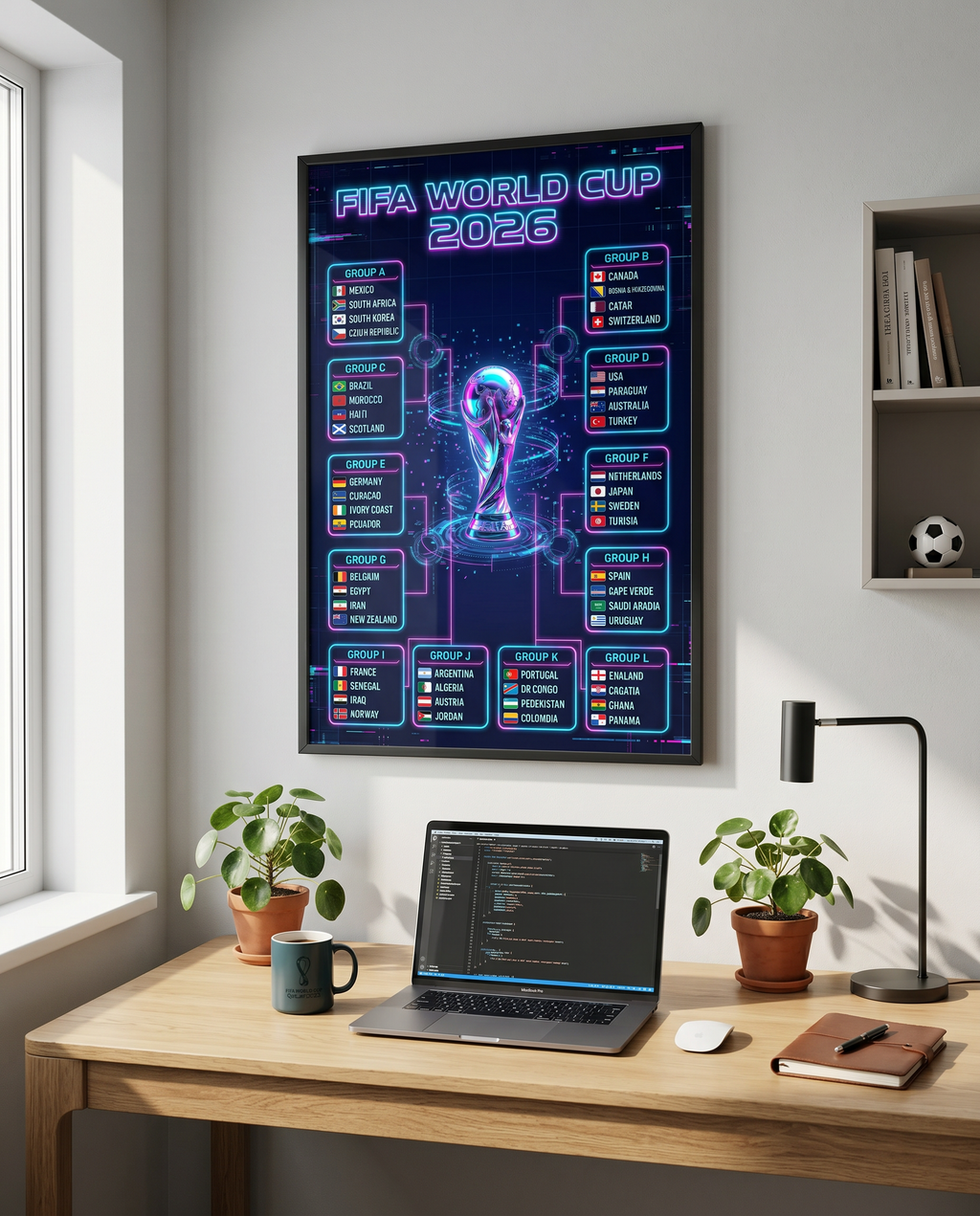 FIFA World Cup 2026 Printable Wall Chart | Minimalist Tournament Bracket Tracker
