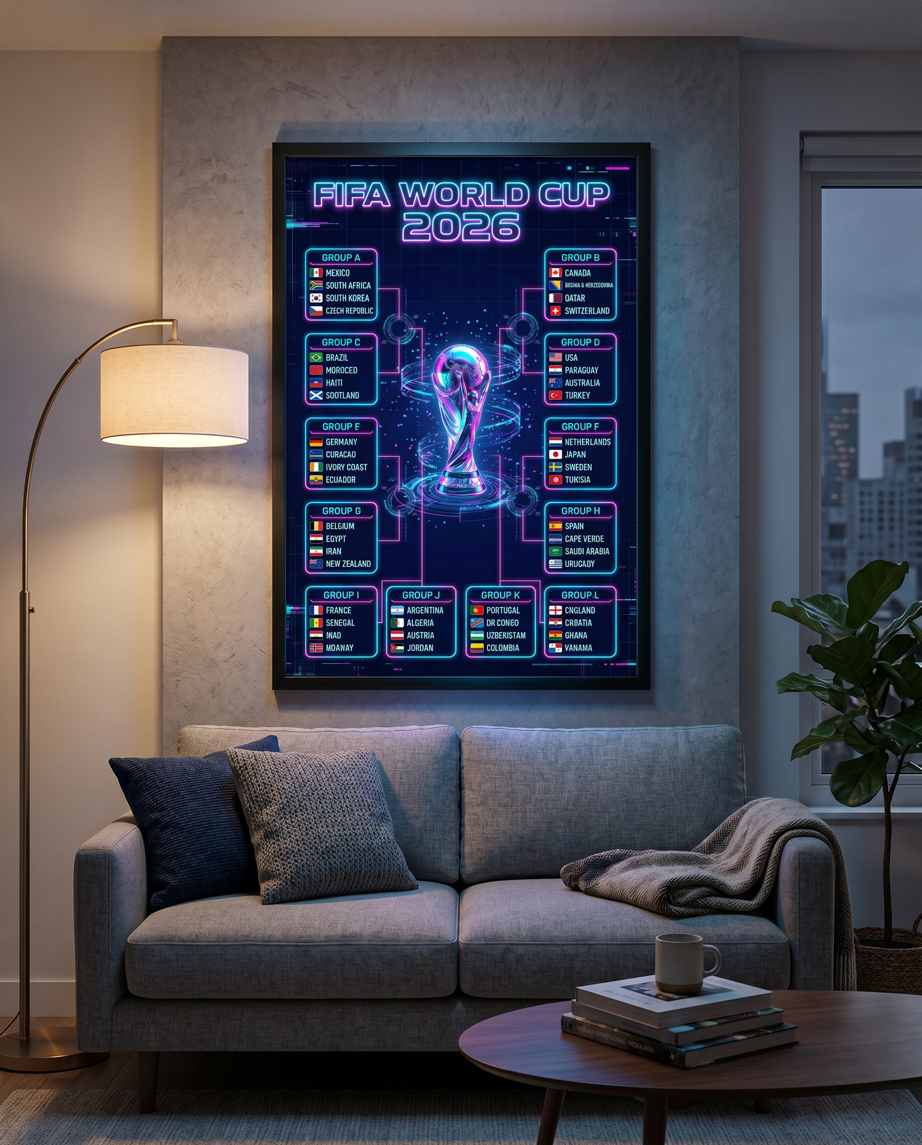 FIFA World Cup 2026 Printable Wall Chart | Minimalist Tournament Bracket Tracker