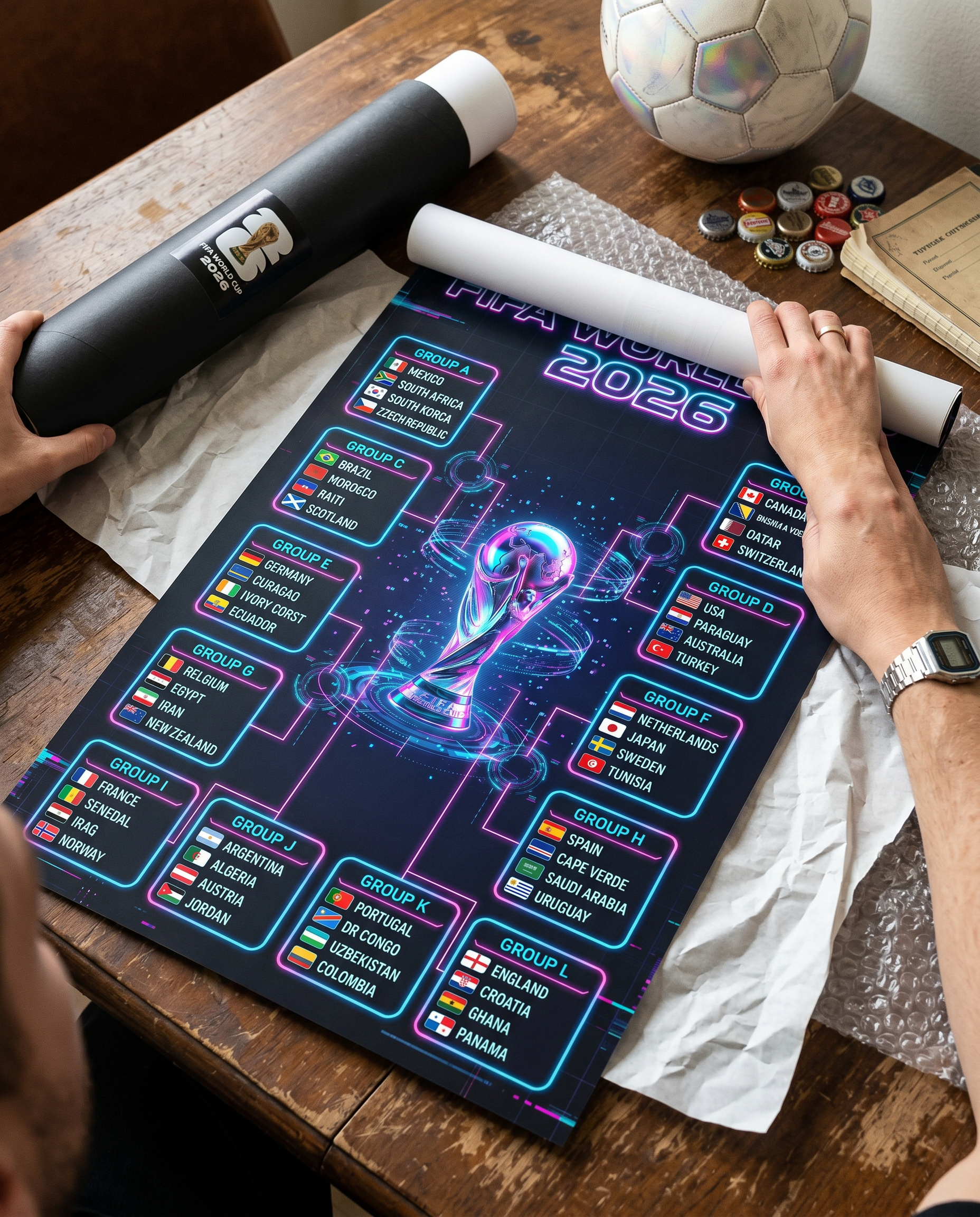 FIFA World Cup 2026 Printable Wall Chart | Minimalist Tournament Bracket Tracker