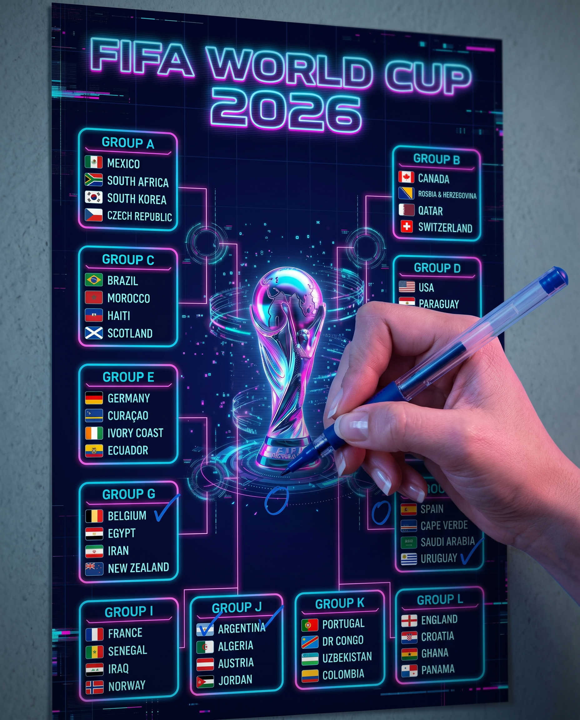 FIFA World Cup 2026 Printable Wall Chart | Minimalist Tournament Bracket Tracker