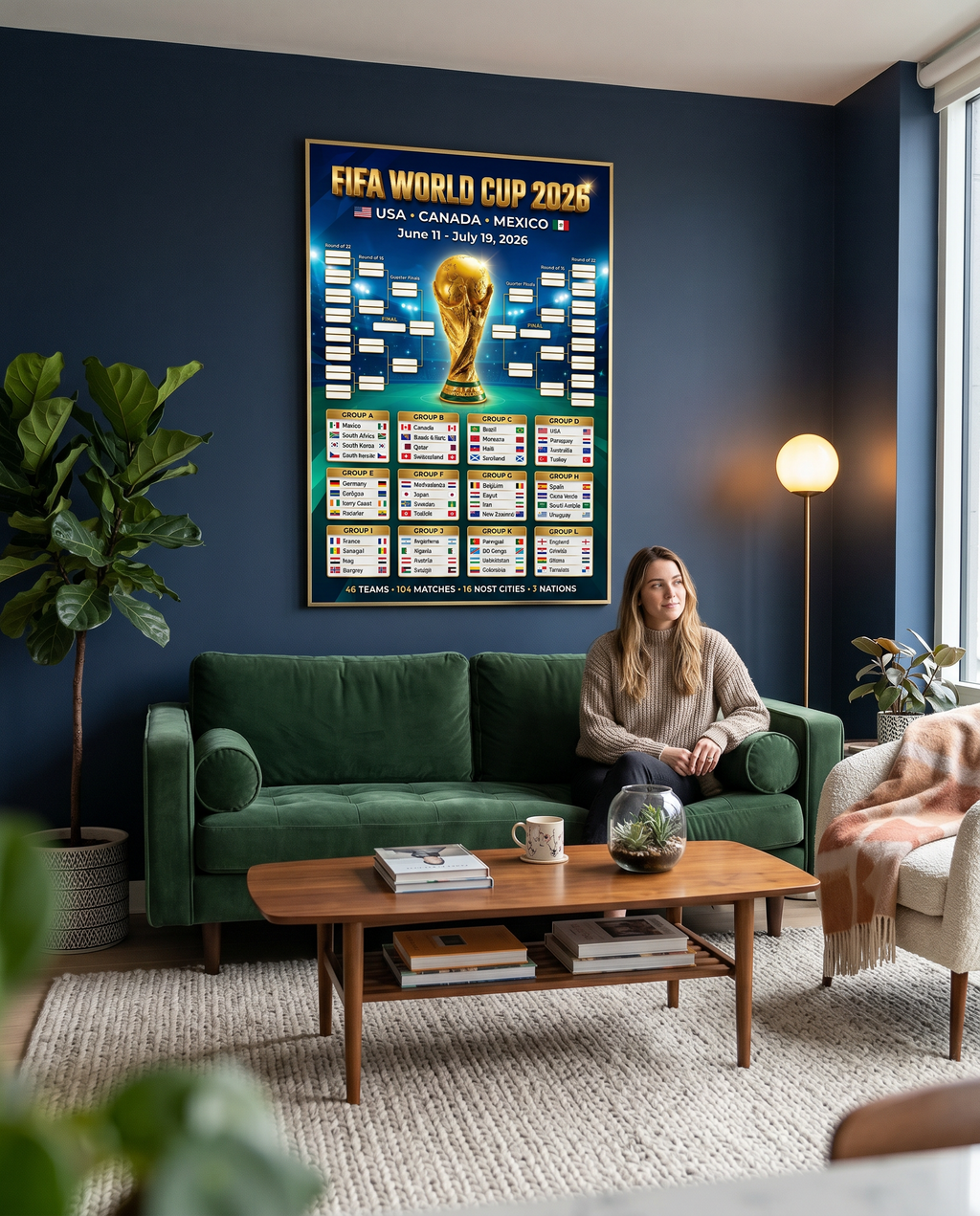 FIFA World Cup 2026 Watercolor Poster | Artistic Printable Tournament Bracket