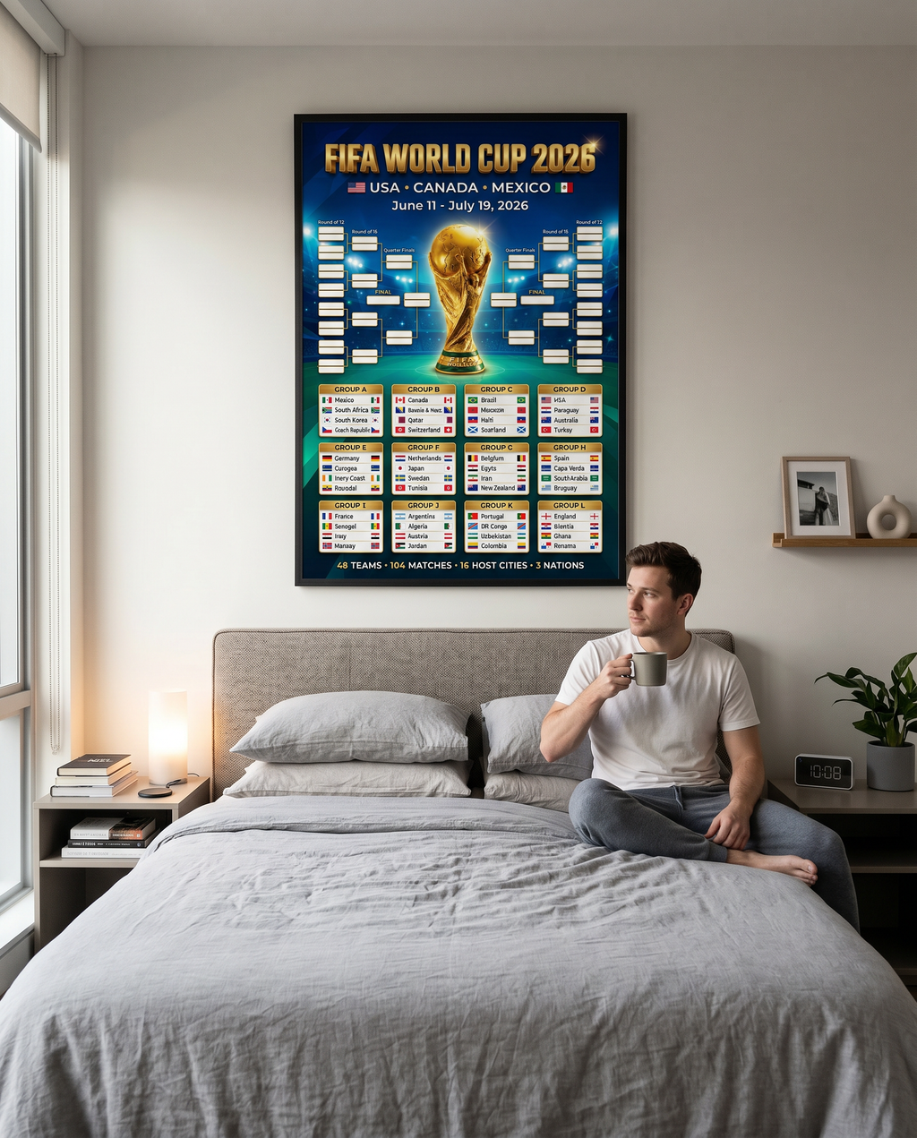 FIFA World Cup 2026 Watercolor Poster | Artistic Printable Tournament Bracket