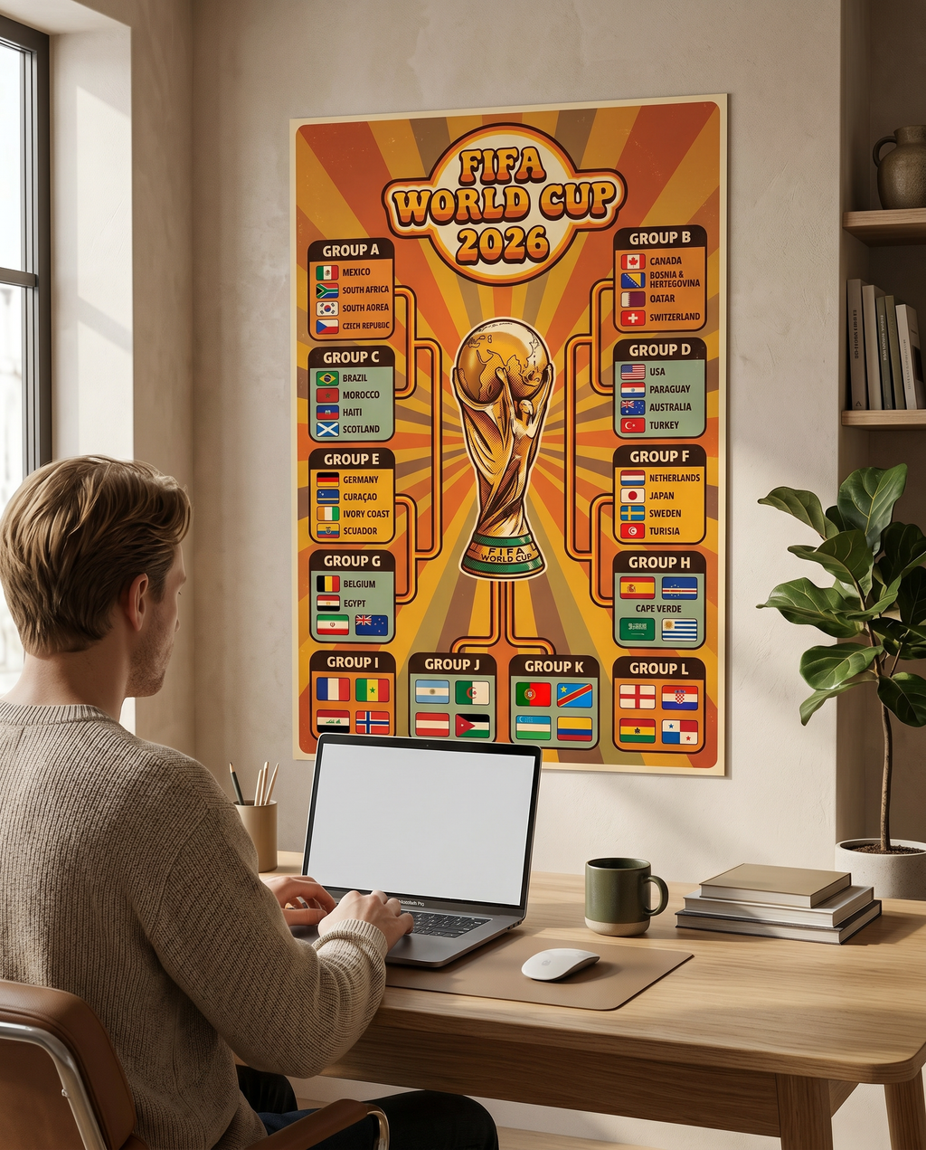 FIFA World Cup 2026 Colorful Wall Chart | Vibrant Printable Tournament Tracker