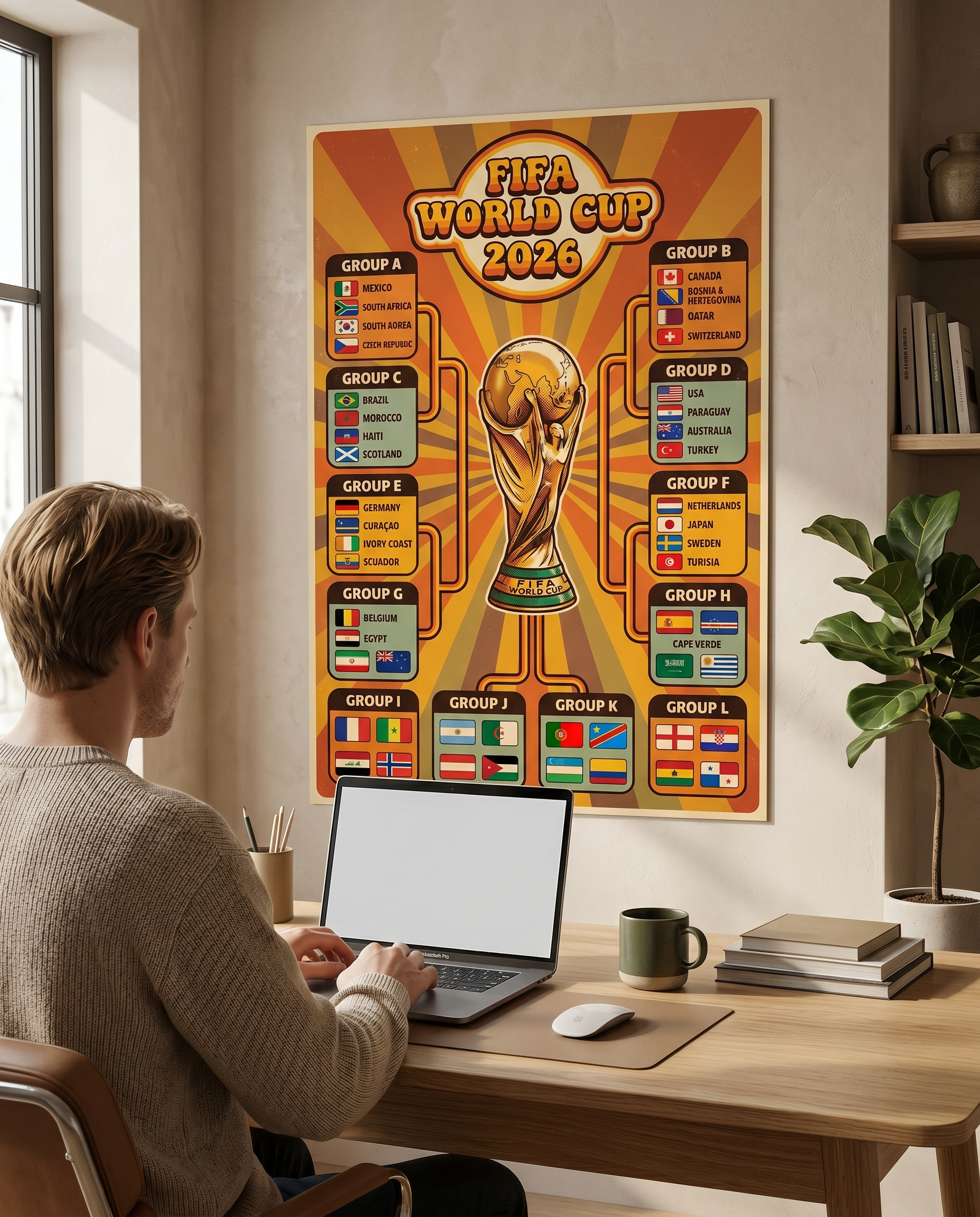 FIFA World Cup 2026 Colorful Wall Chart | Vibrant Printable Tournament Tracker