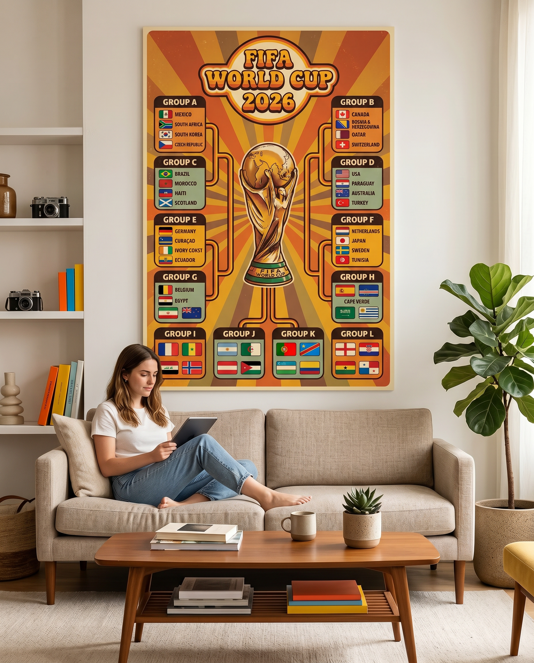FIFA World Cup 2026 Colorful Wall Chart | Vibrant Printable Tournament Tracker