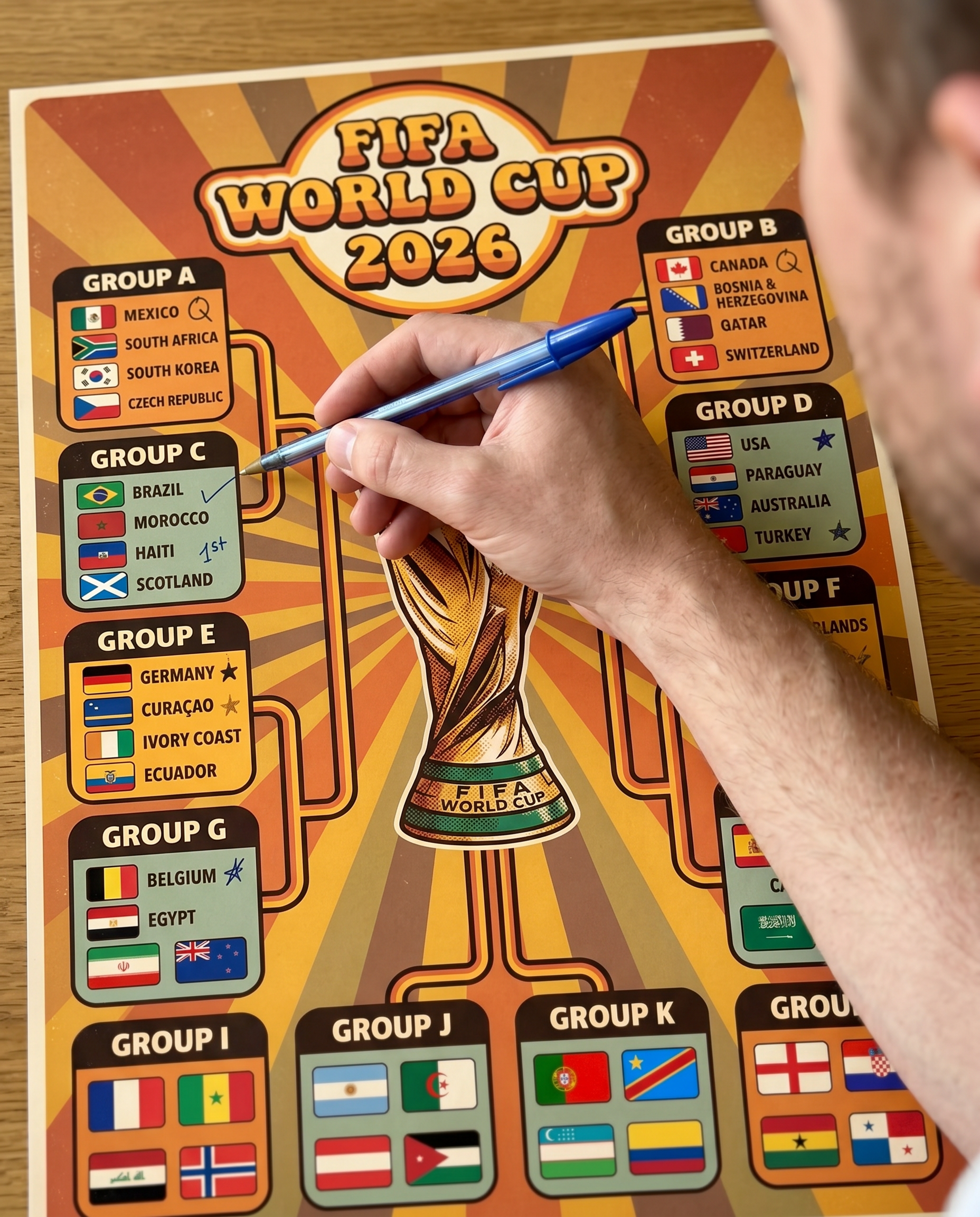 FIFA World Cup 2026 Colorful Wall Chart | Vibrant Printable Tournament Tracker