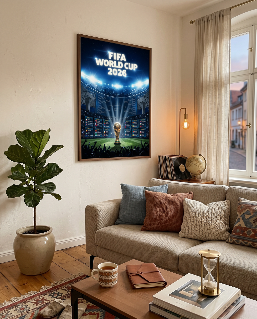 FIFA World Cup 2026 Gold Trophy Poster | Luxury Printable Tournament Bracket