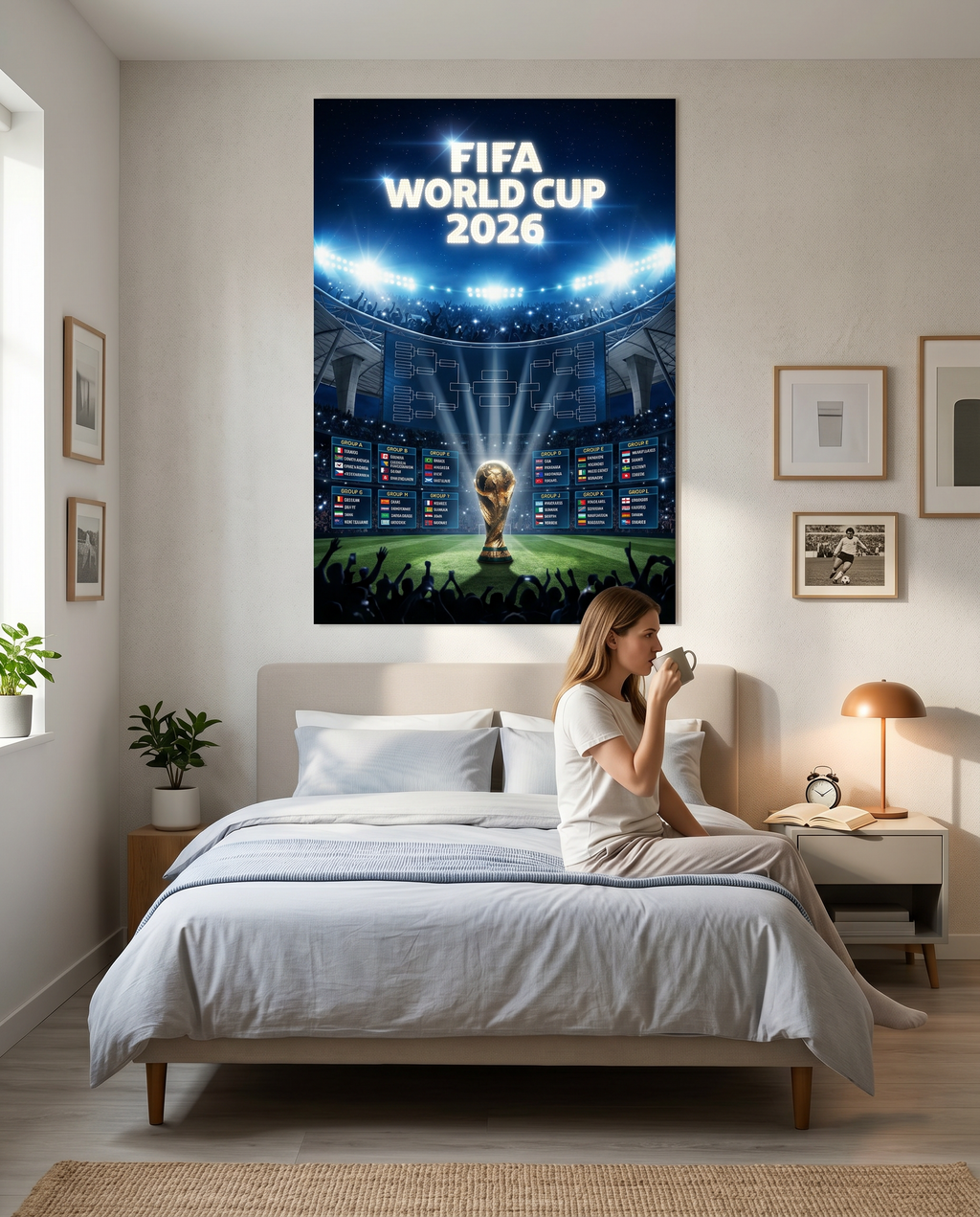 FIFA World Cup 2026 Gold Trophy Poster | Luxury Printable Tournament Bracket