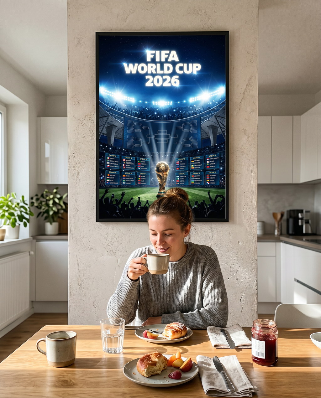 FIFA World Cup 2026 Gold Trophy Poster | Luxury Printable Tournament Bracket