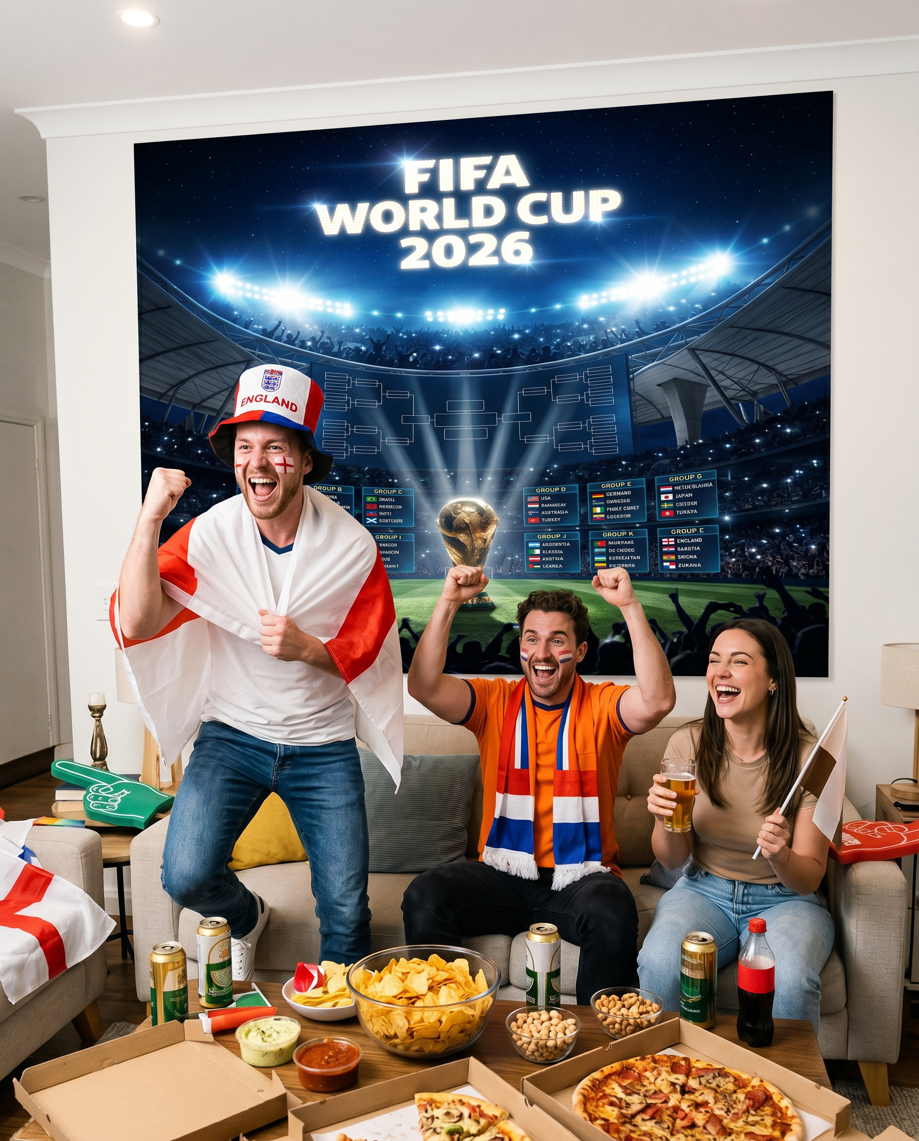 FIFA World Cup 2026 Gold Trophy Poster | Luxury Printable Tournament Bracket