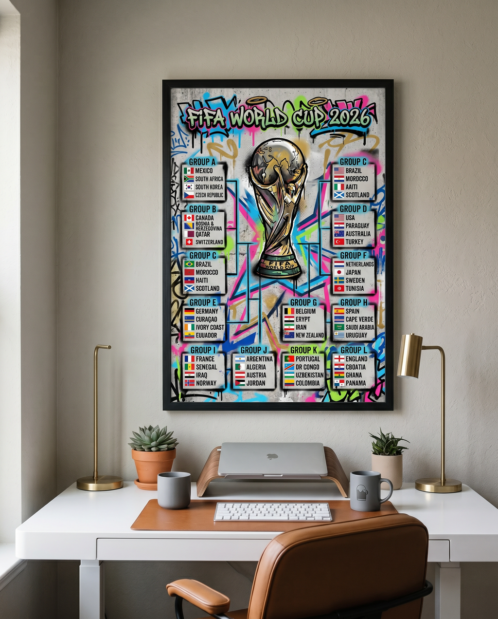 FIFA World Cup 2026 Retro Poster | Vintage Printable Tournament Schedule & Bracket