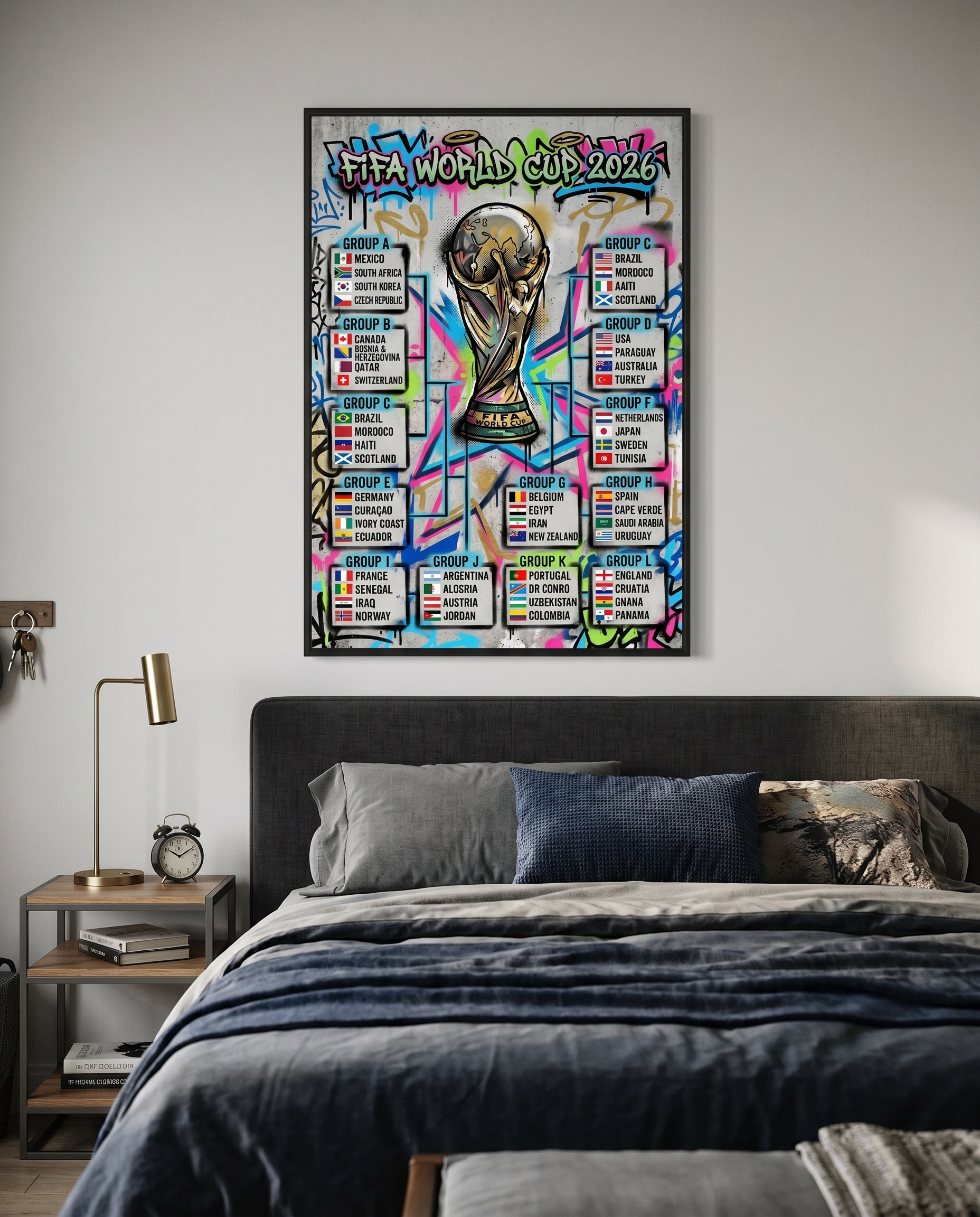 FIFA World Cup 2026 Retro Poster | Vintage Printable Tournament Schedule & Bracket