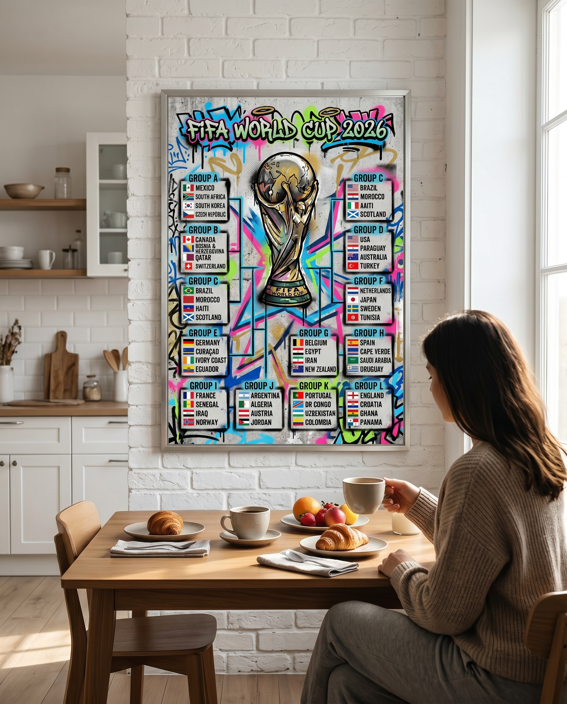FIFA World Cup 2026 Retro Poster | Vintage Printable Tournament Schedule & Bracket