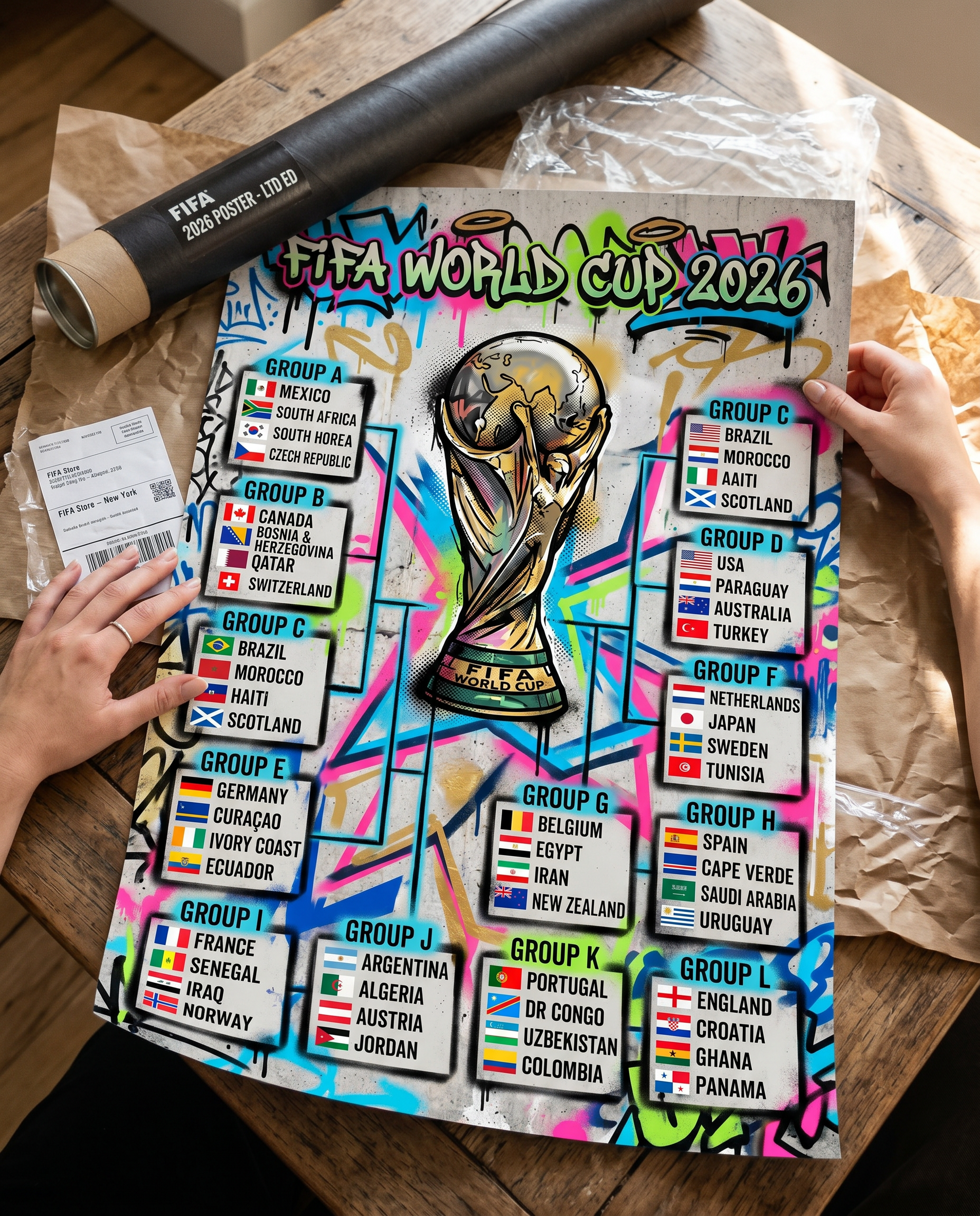 FIFA World Cup 2026 Retro Poster | Vintage Printable Tournament Schedule & Bracket