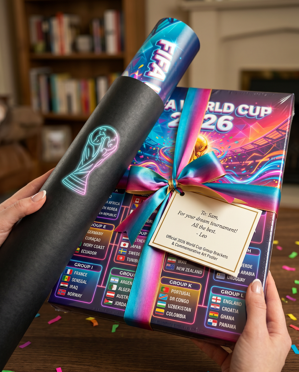 FIFA World Cup 2026 Neon Poster | Futuristic Cyberpunk Tournament Tracker