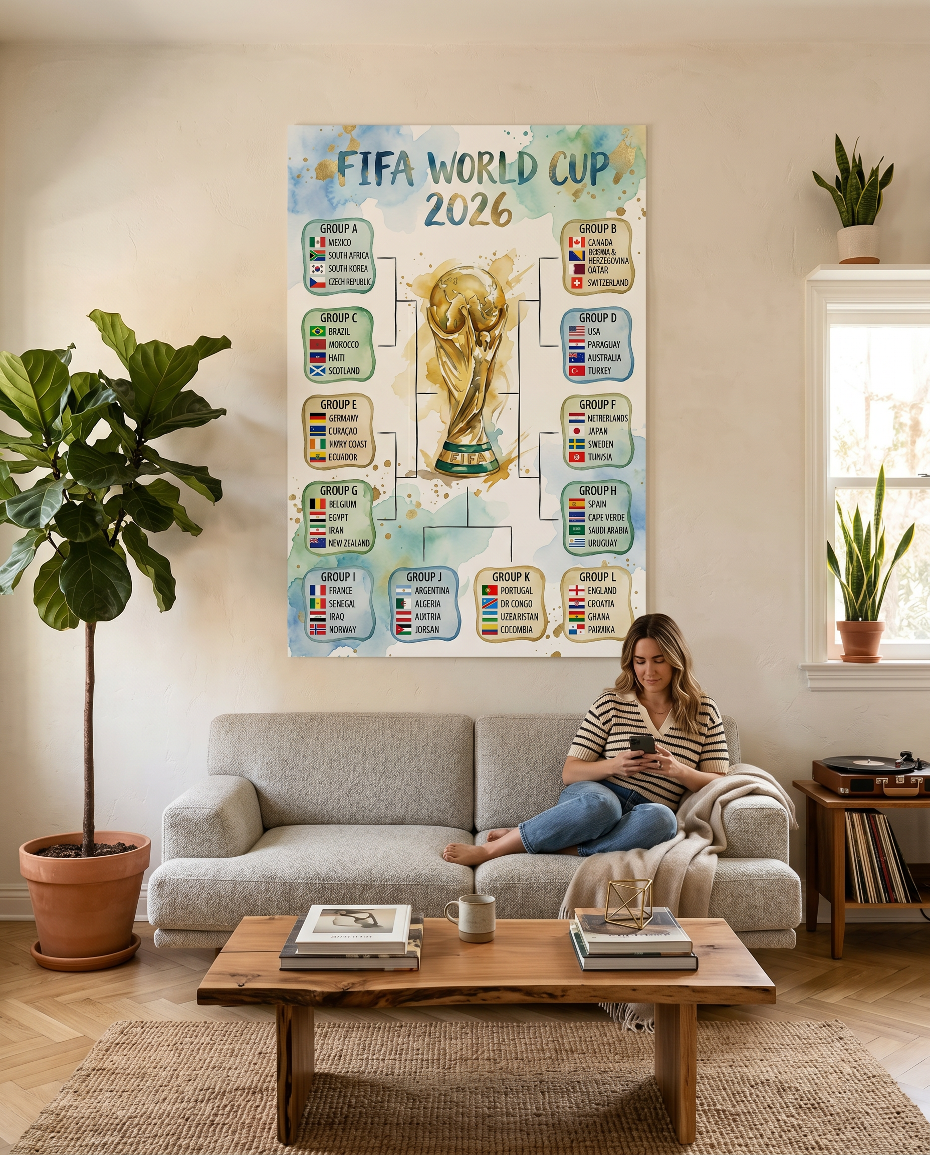 FIFA World Cup 2026 Stadium Poster | Dramatic Night Game Tournament Bracket