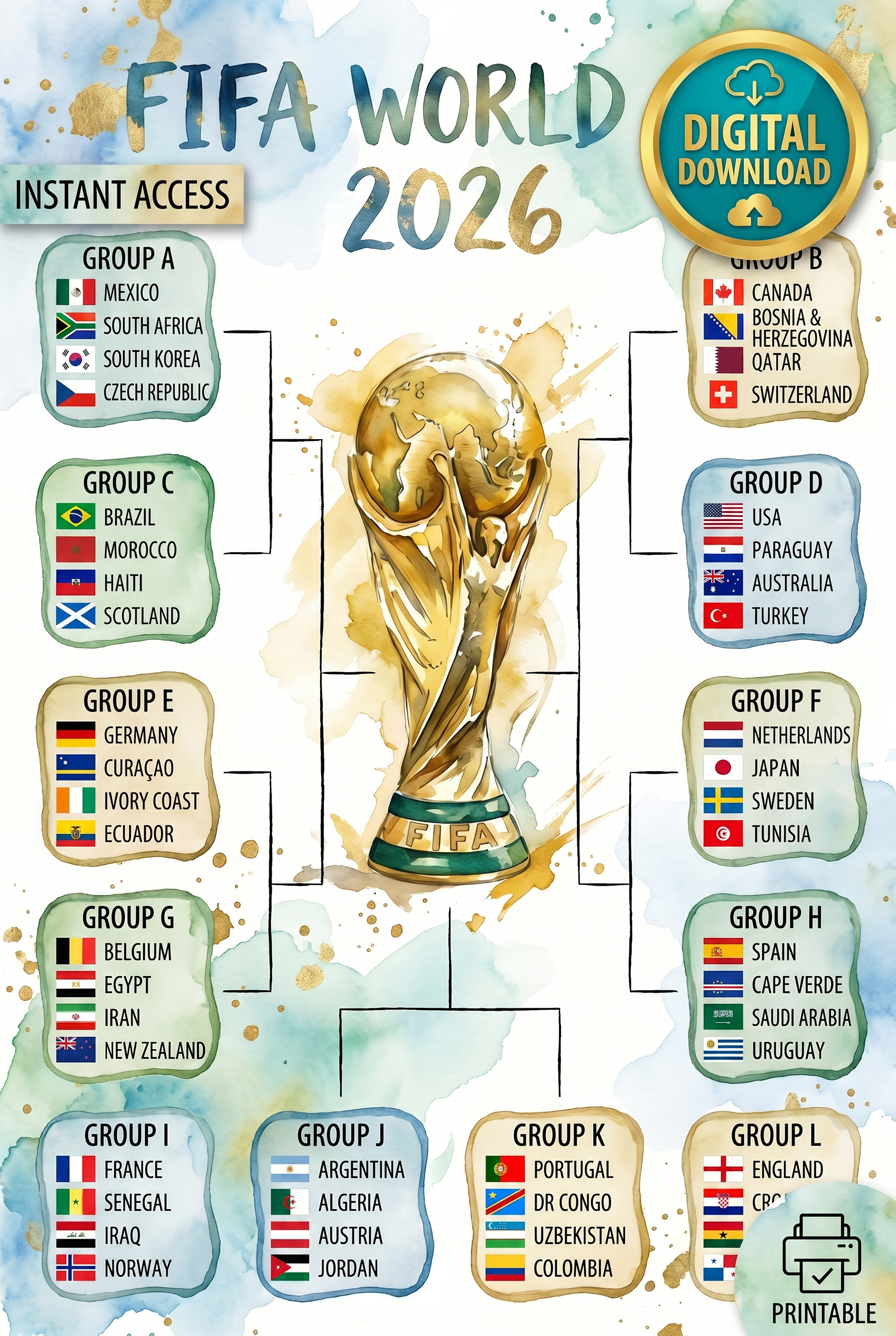 FIFA World Cup 2026 Stadium Poster | Dramatic Night Game Tournament Bracket