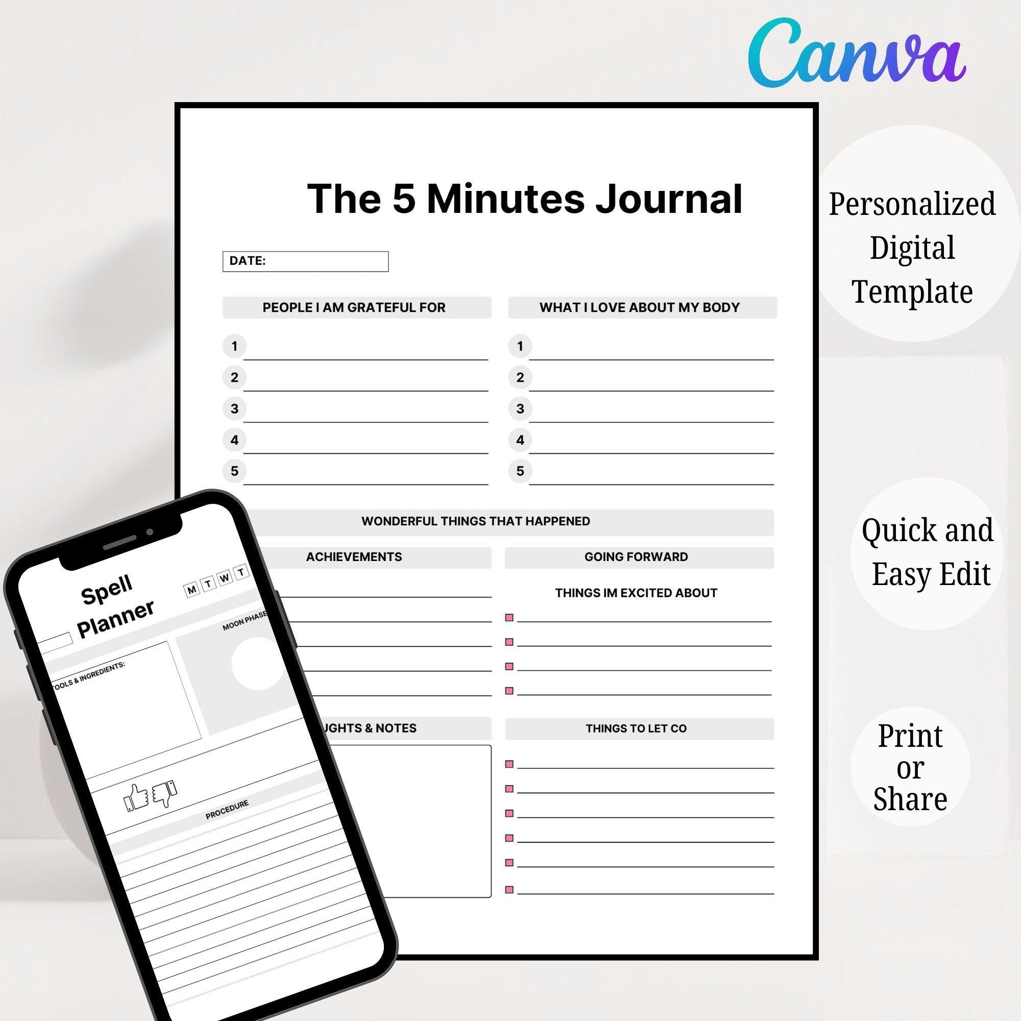 Anxiety Journal Workbook – Mood Logs & Self-Care Planner (Printable PDF)