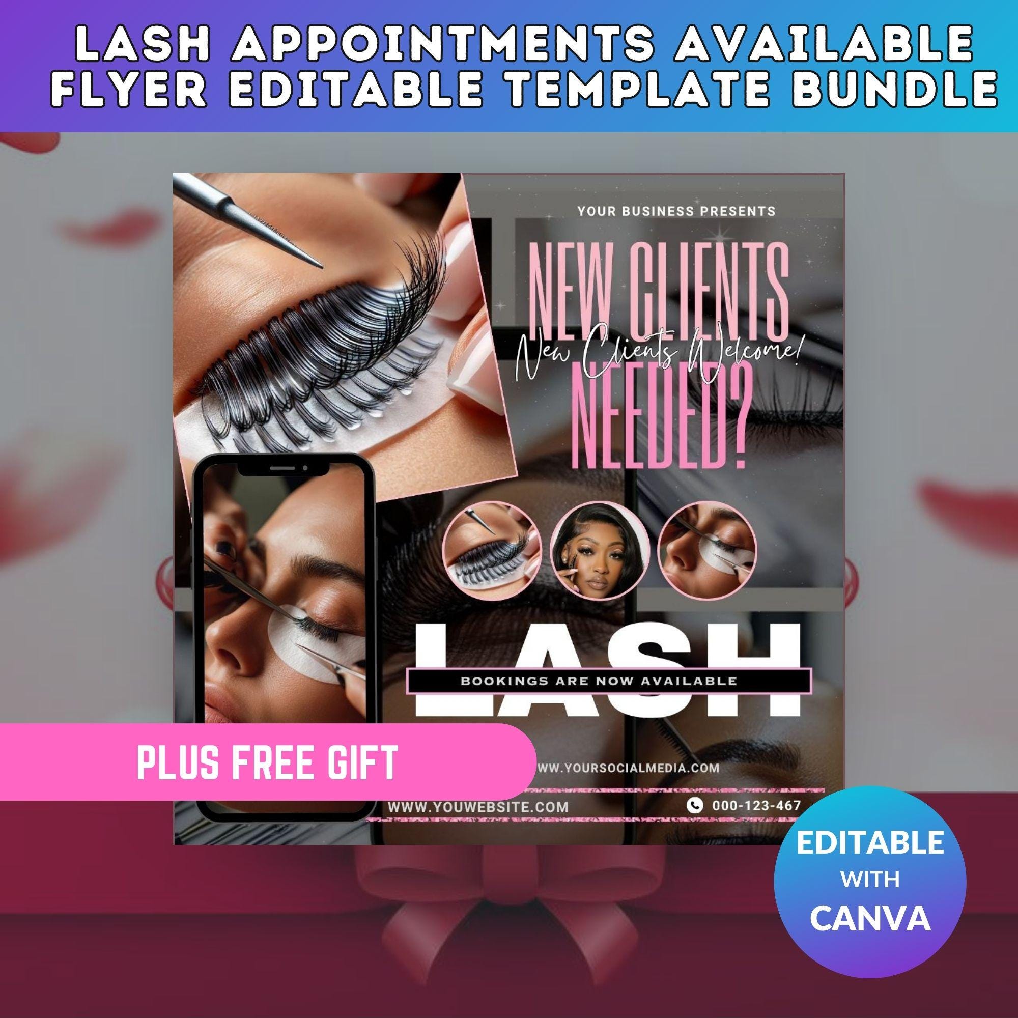 Lash Appointment Flyer Bundle – Customizable Canva Templates for Salons