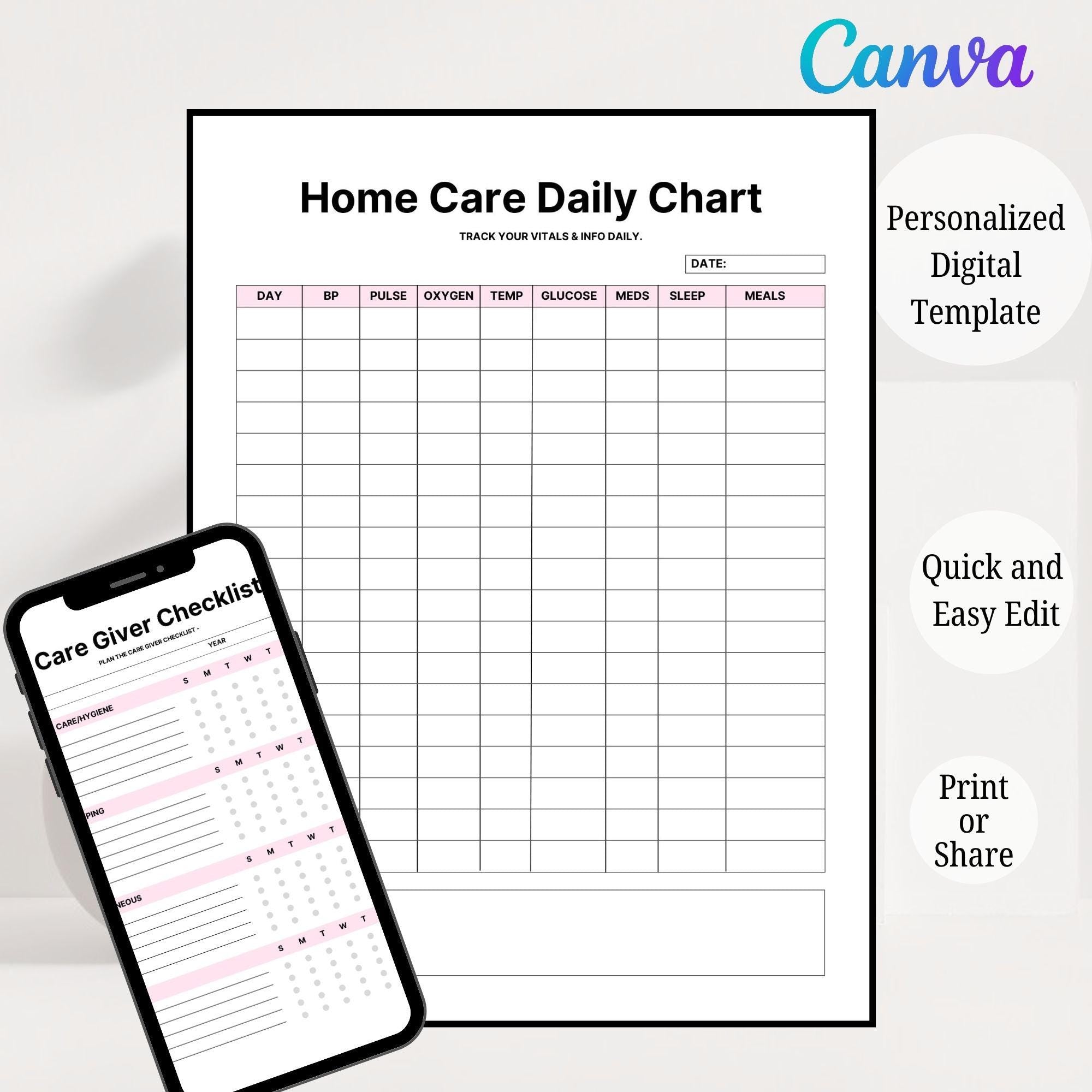 Caregiving Journal – Printable Health & Daily Care Planner