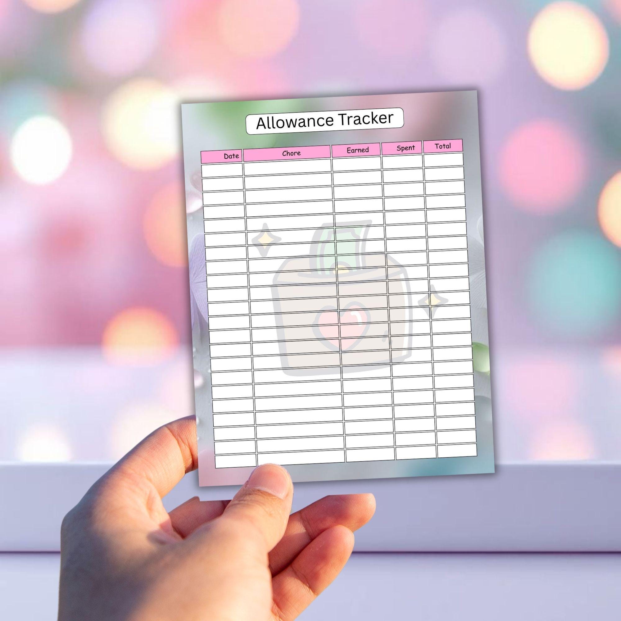 Savings Tracker for Kids – Allowance & Money Goal Chart (Printable)