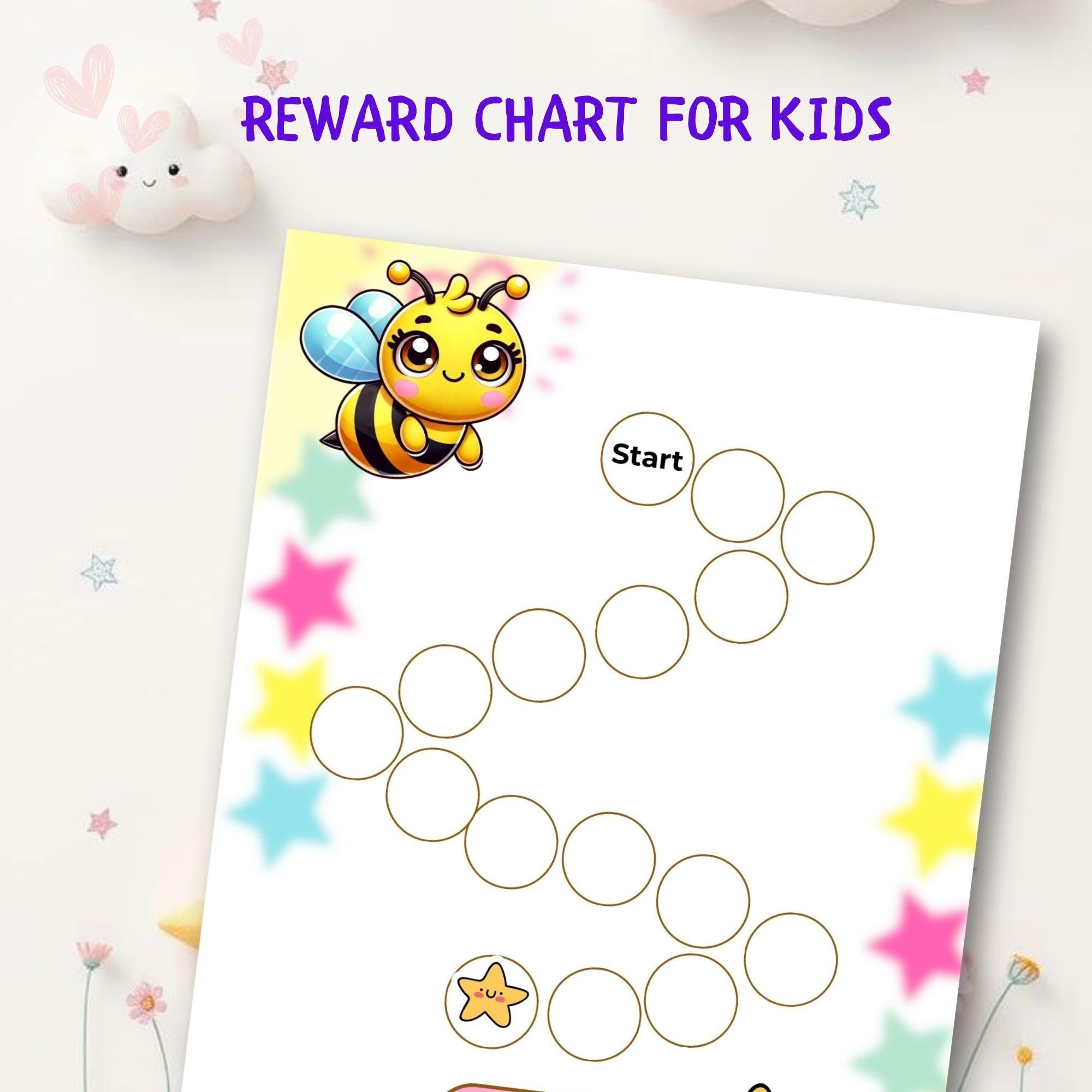 Behavior Reward Chart: Kid-Friendly Chore and Habit Tracker - Printable