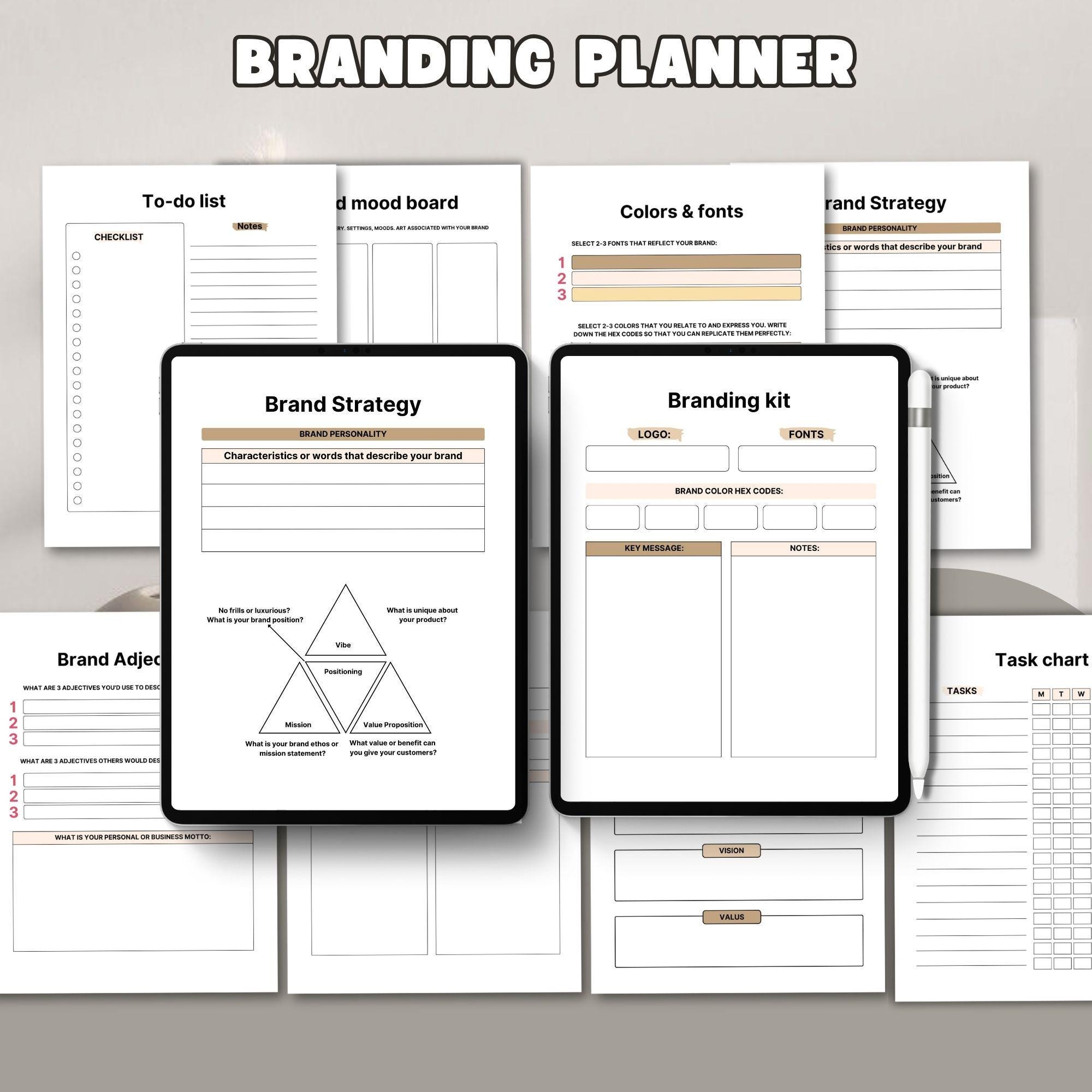 Branding Workbook: Business Identity and Marketing Planner (Digital Download)