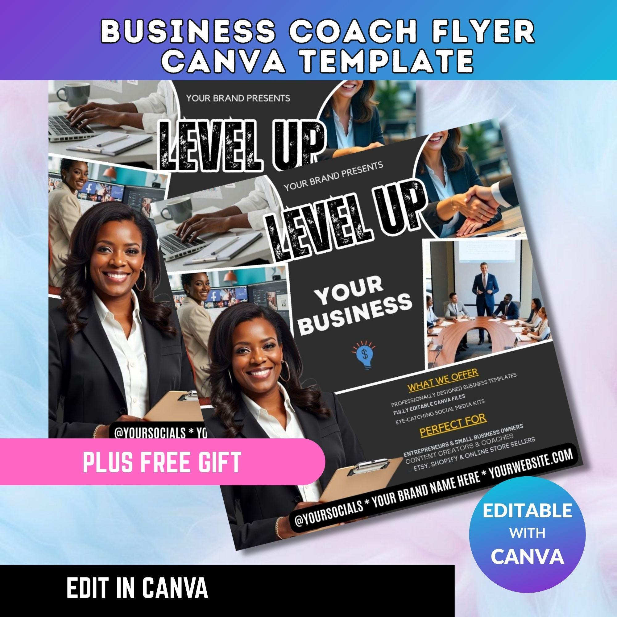 Marketing Flyer Template – Business Coach Clean Design (Editable Canva)